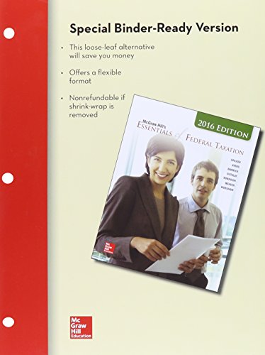 Loose-Leaf for McGraw-Hill's Essentials of Federal Taxation, 2016 Edition with Connect