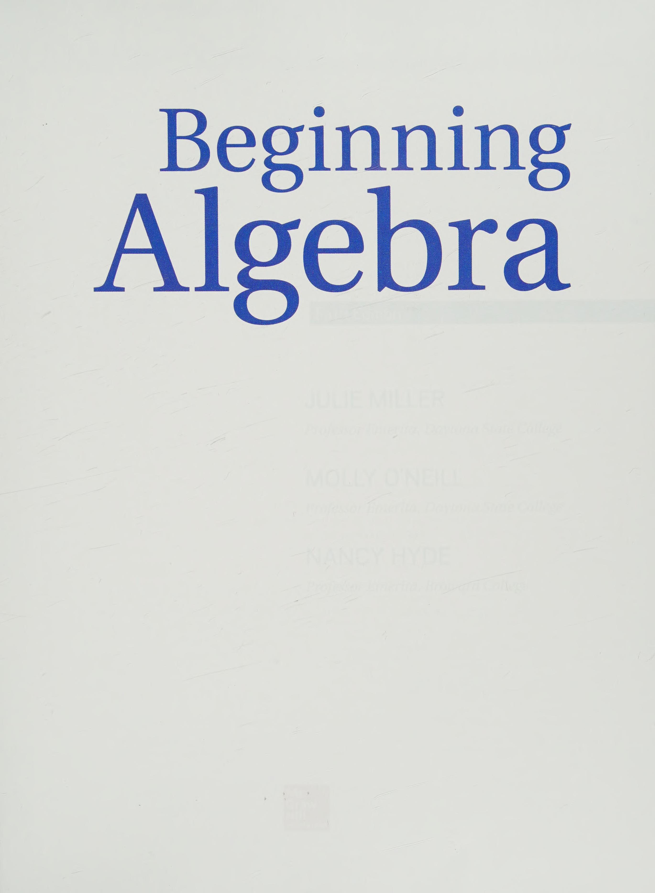 Beginning Algebra 5th Edition