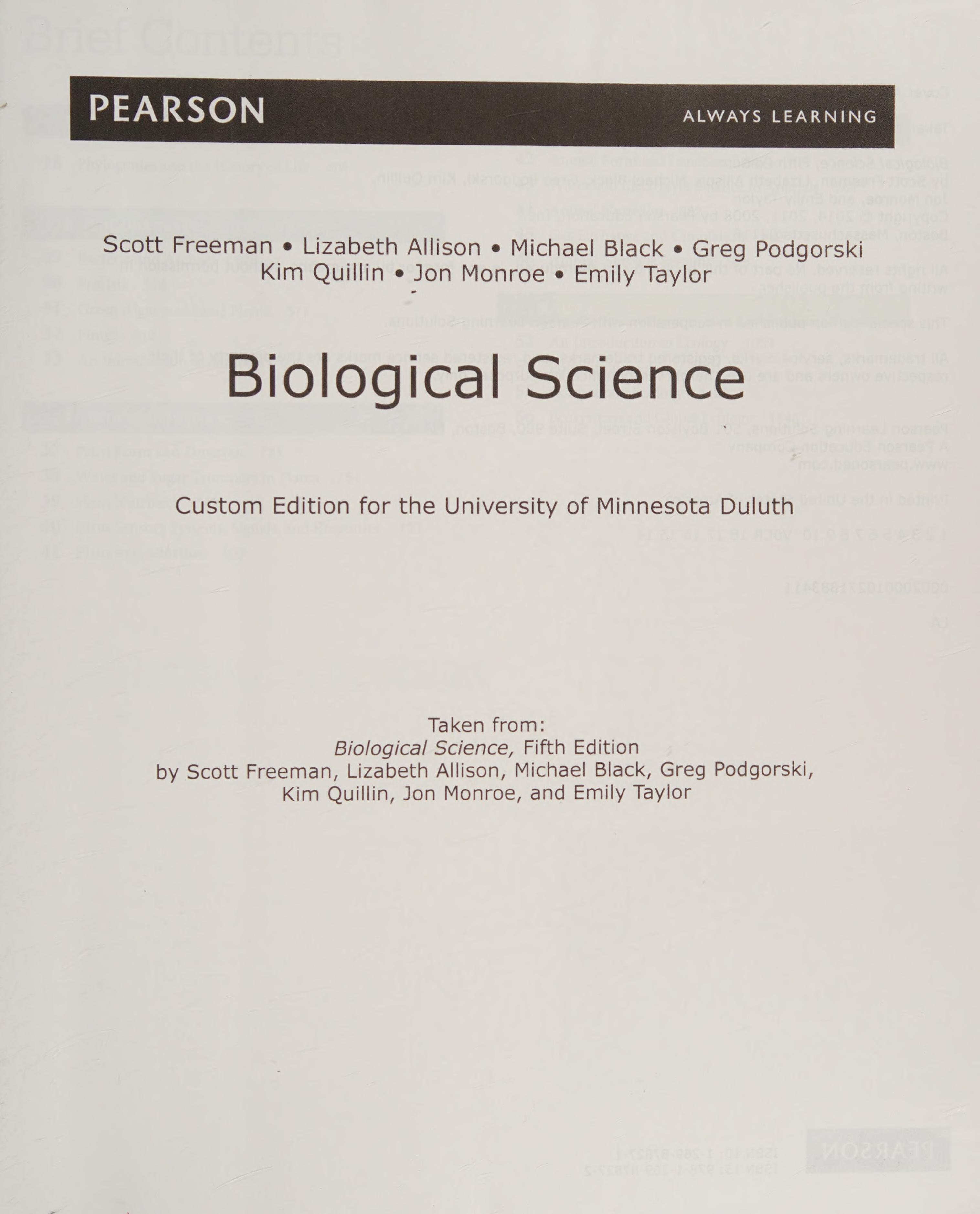 Biological Science Custom Edition for the University of Minnesota Duluth