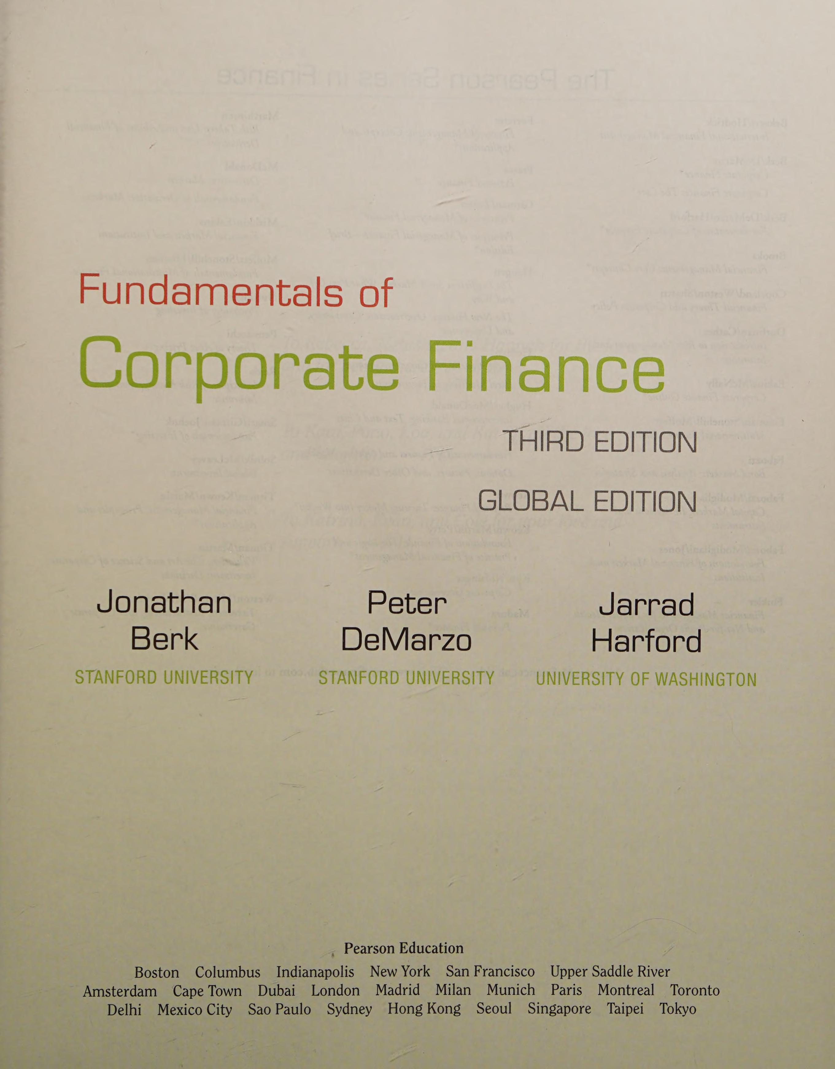 Fundamentals of Corporate Finance, Global Edition