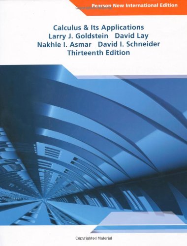 Calculus and Its Applications Pearson New International Edition