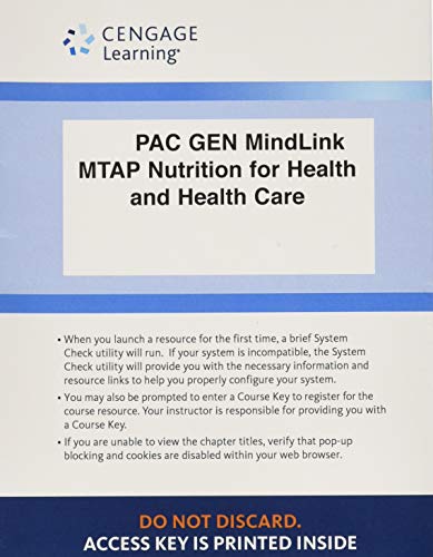 MindLink for MindTap Nutrition 1 term 6 months Printed Access Card for DeBruyne Pinna s Nutrition for Health and Healthcare 6th