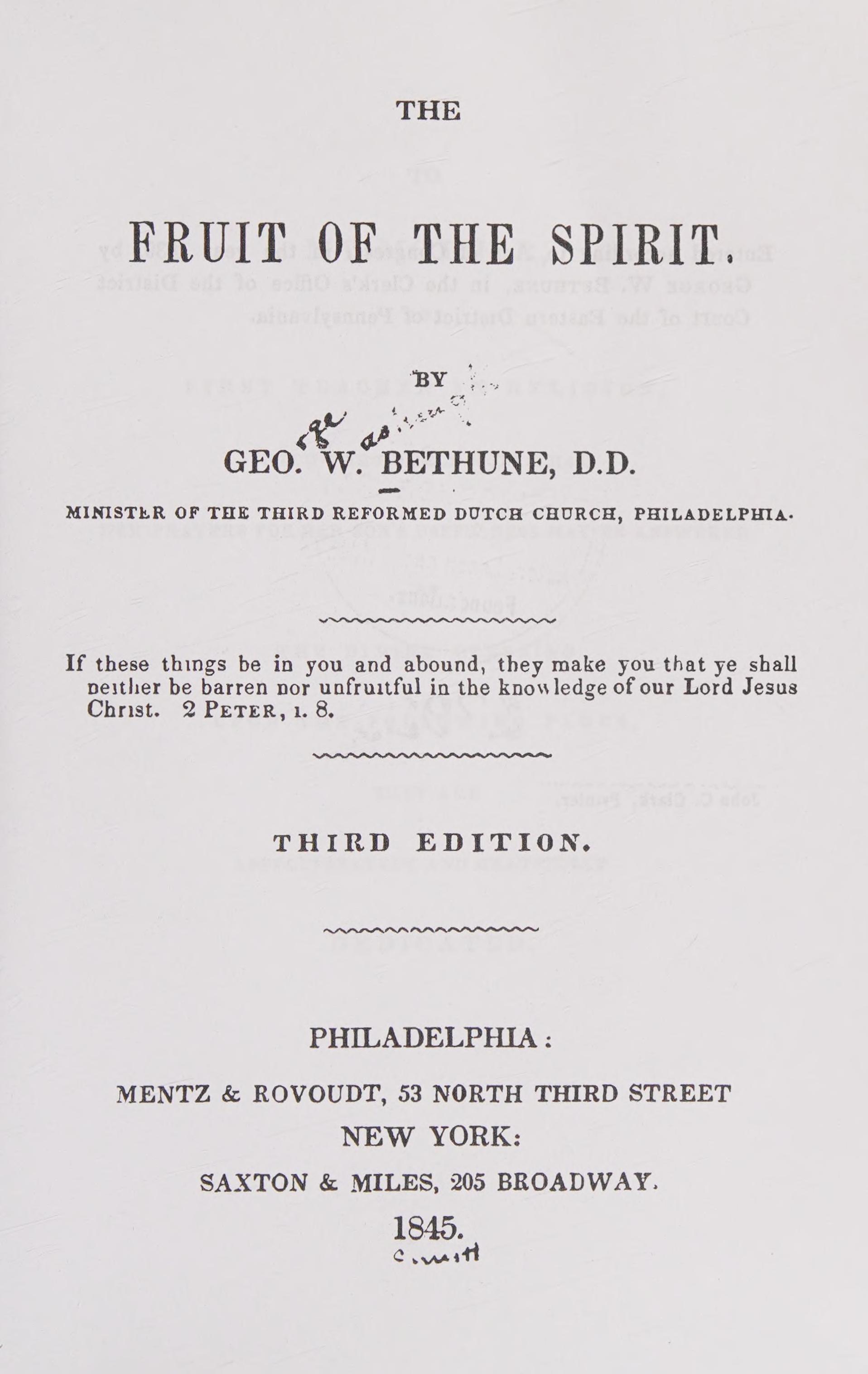 The Fruit Of The Spirit (Classic Reprint)