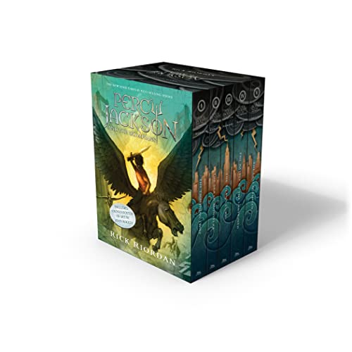 Percy Jackson And The Olympians 5 Book Paperback Boxed Set (W/Poster) by Rick Riordan and John Rocco, ISBN 9781368098045