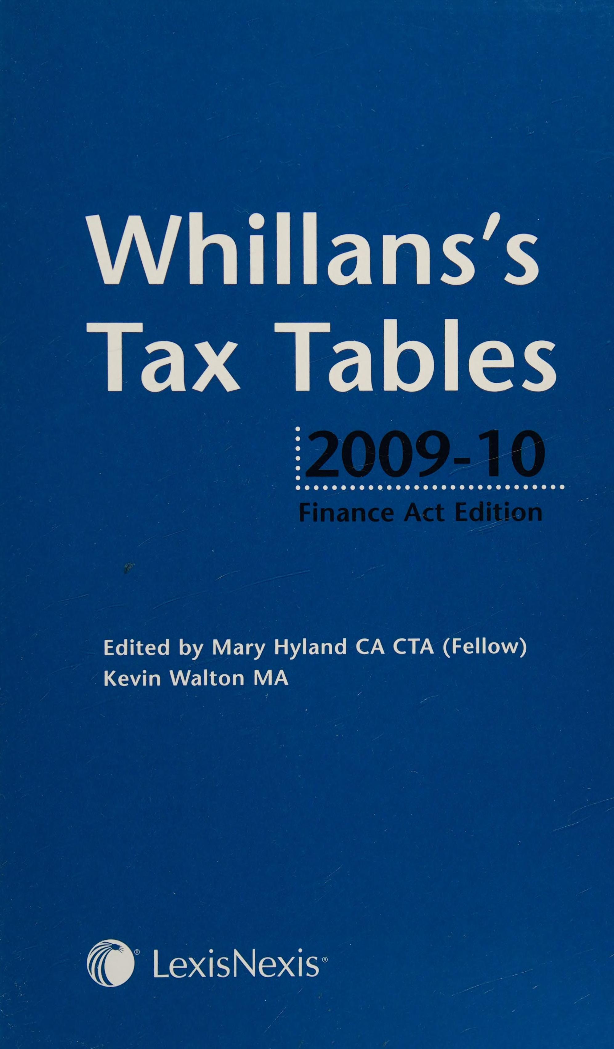 Whillans tax tables 2009 10