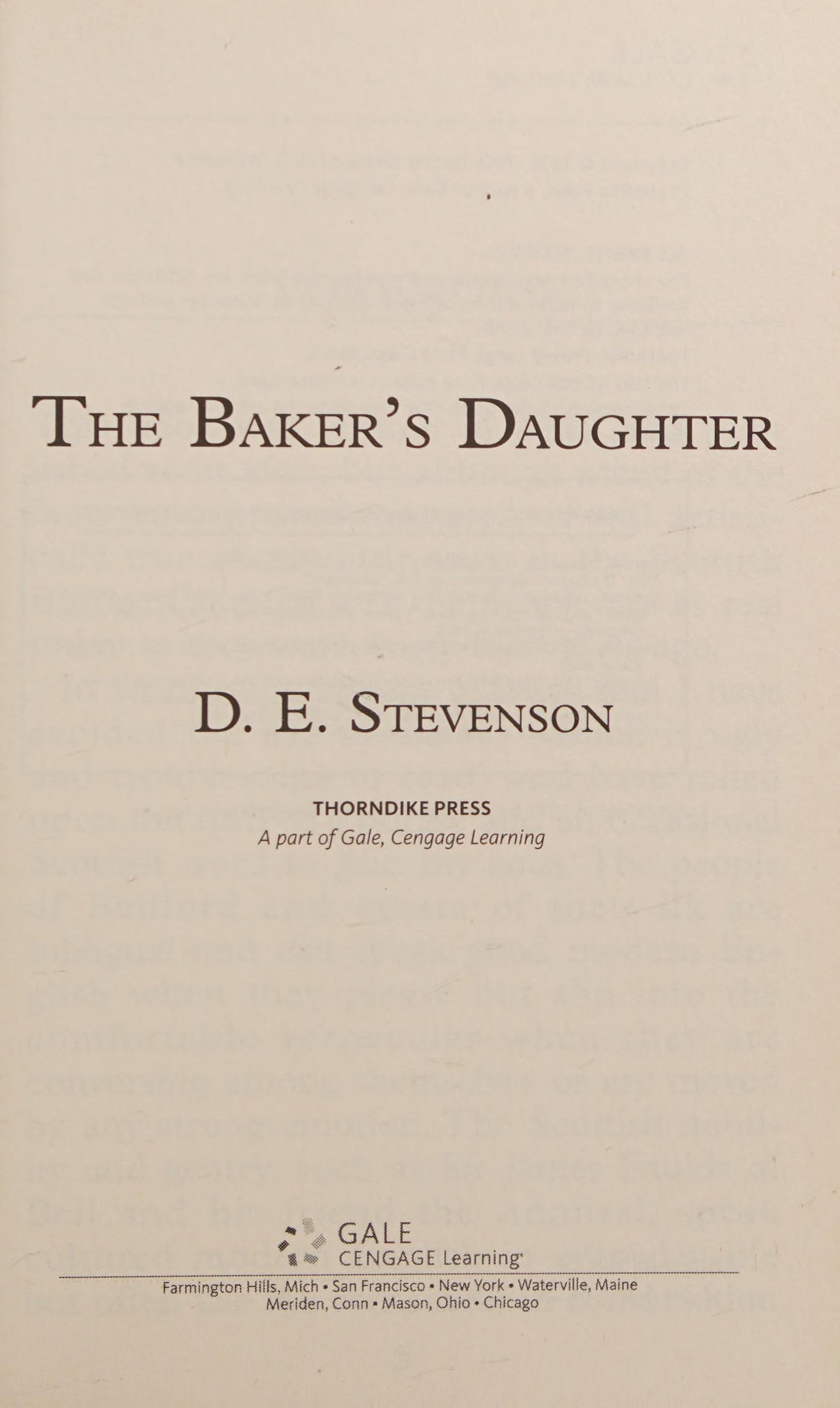 The Baker's Daughter