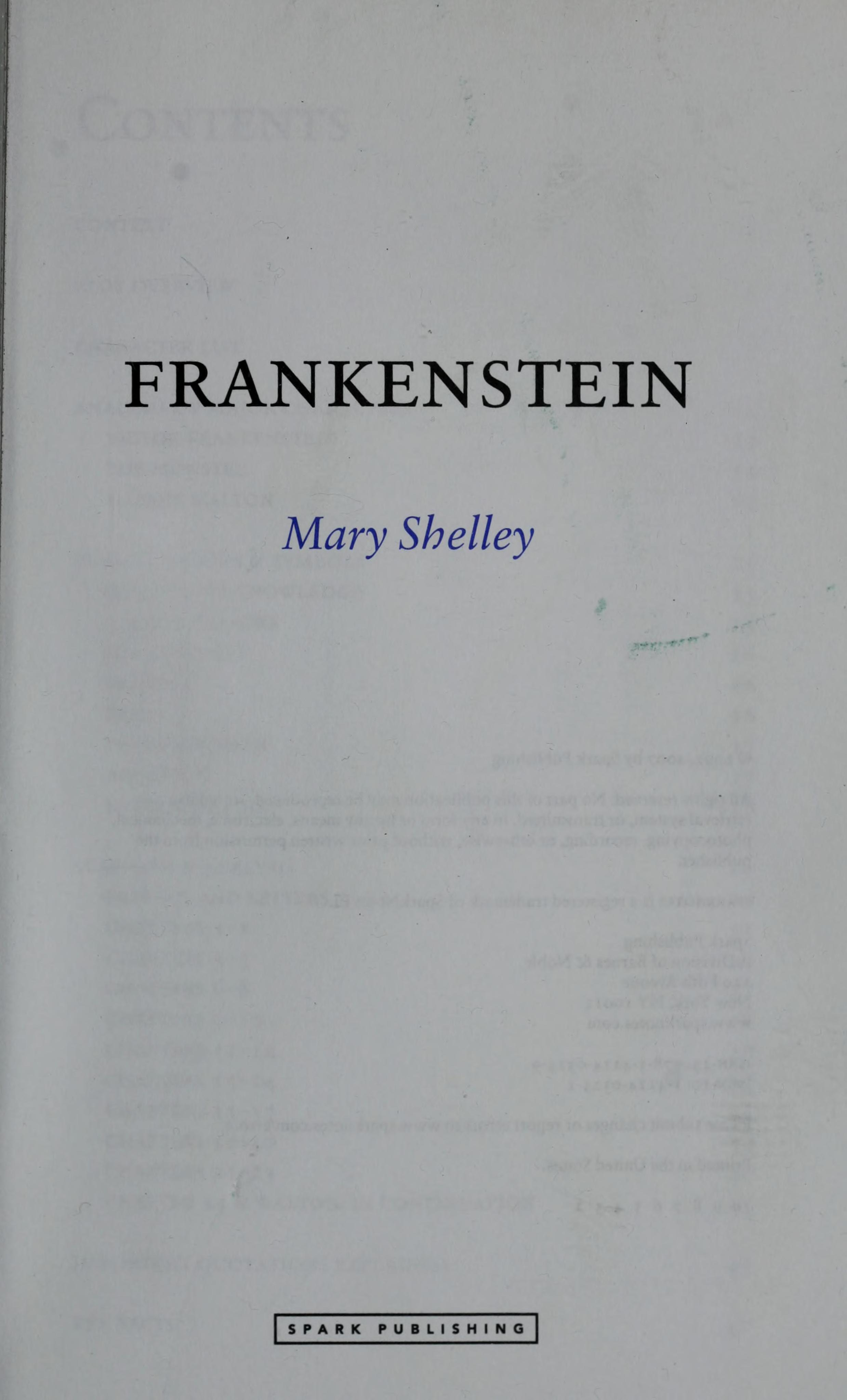 Frankenstein by Mary Shelley