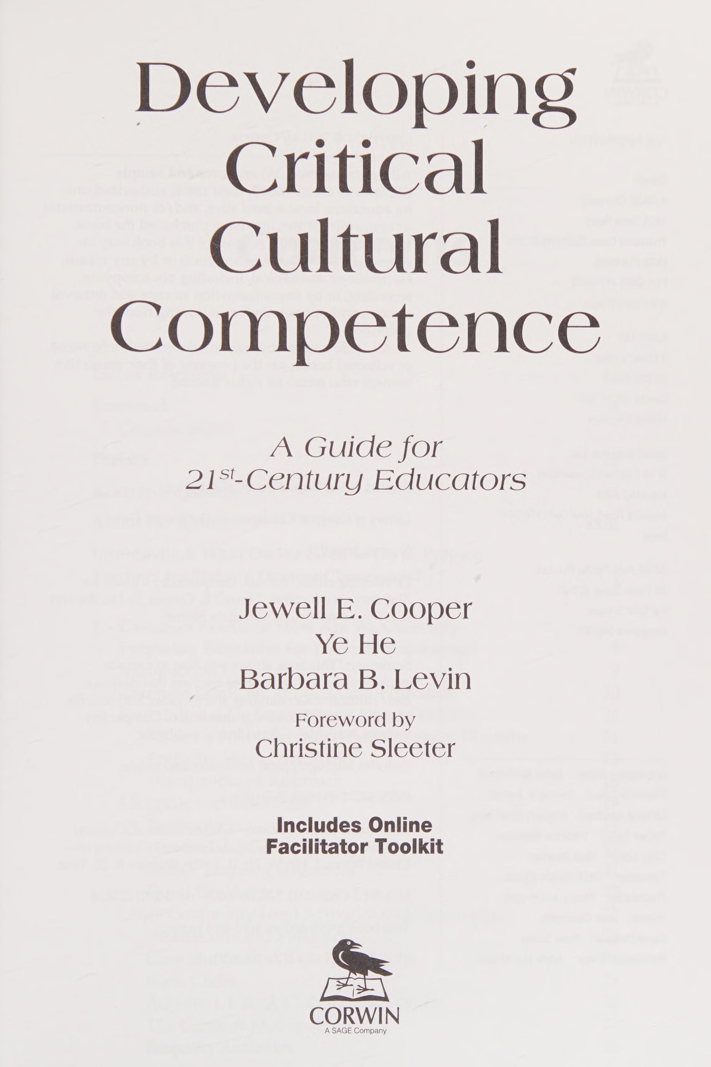 Developing critical cultural competence
