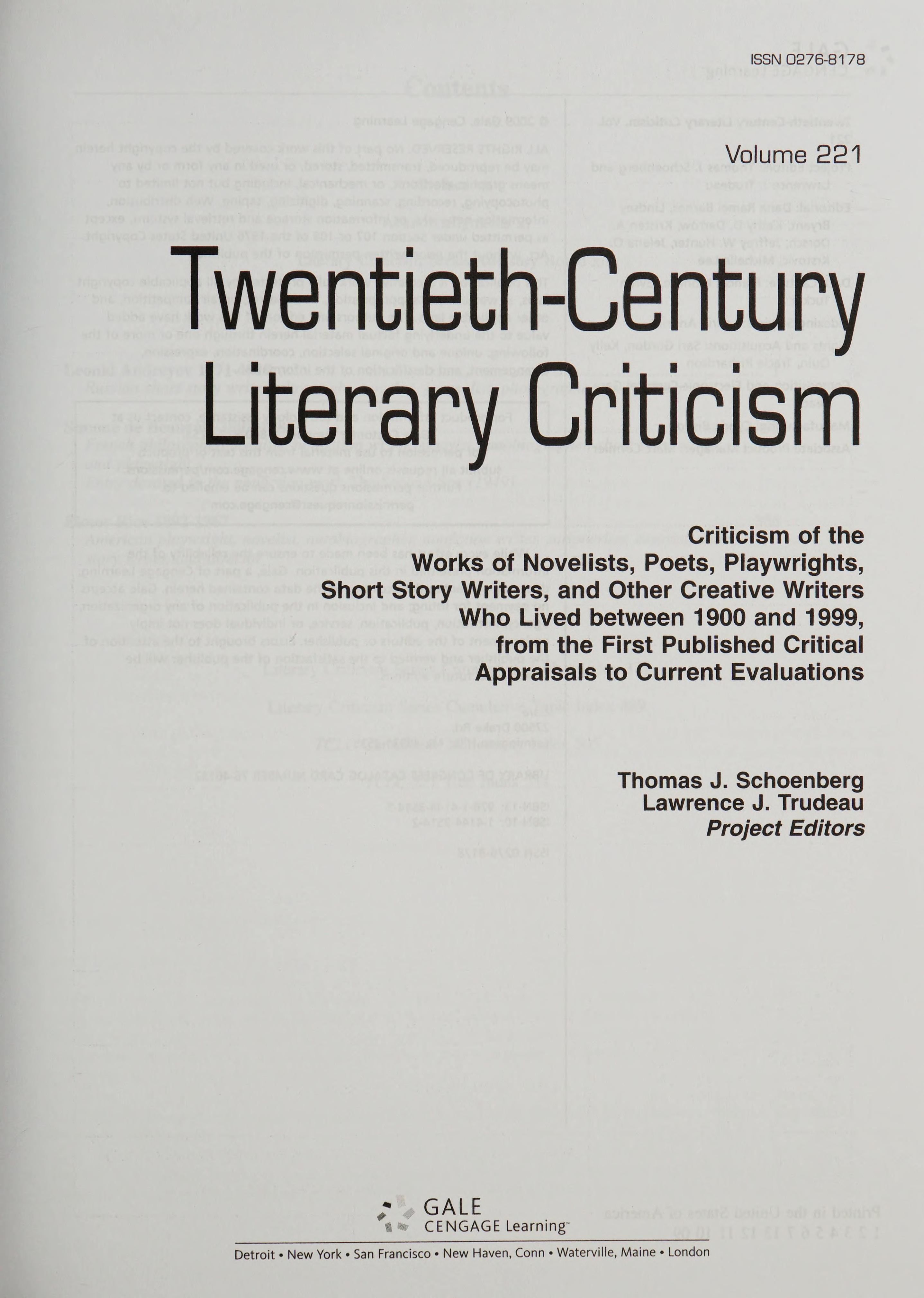 Twentieth-Century Literary Criticism