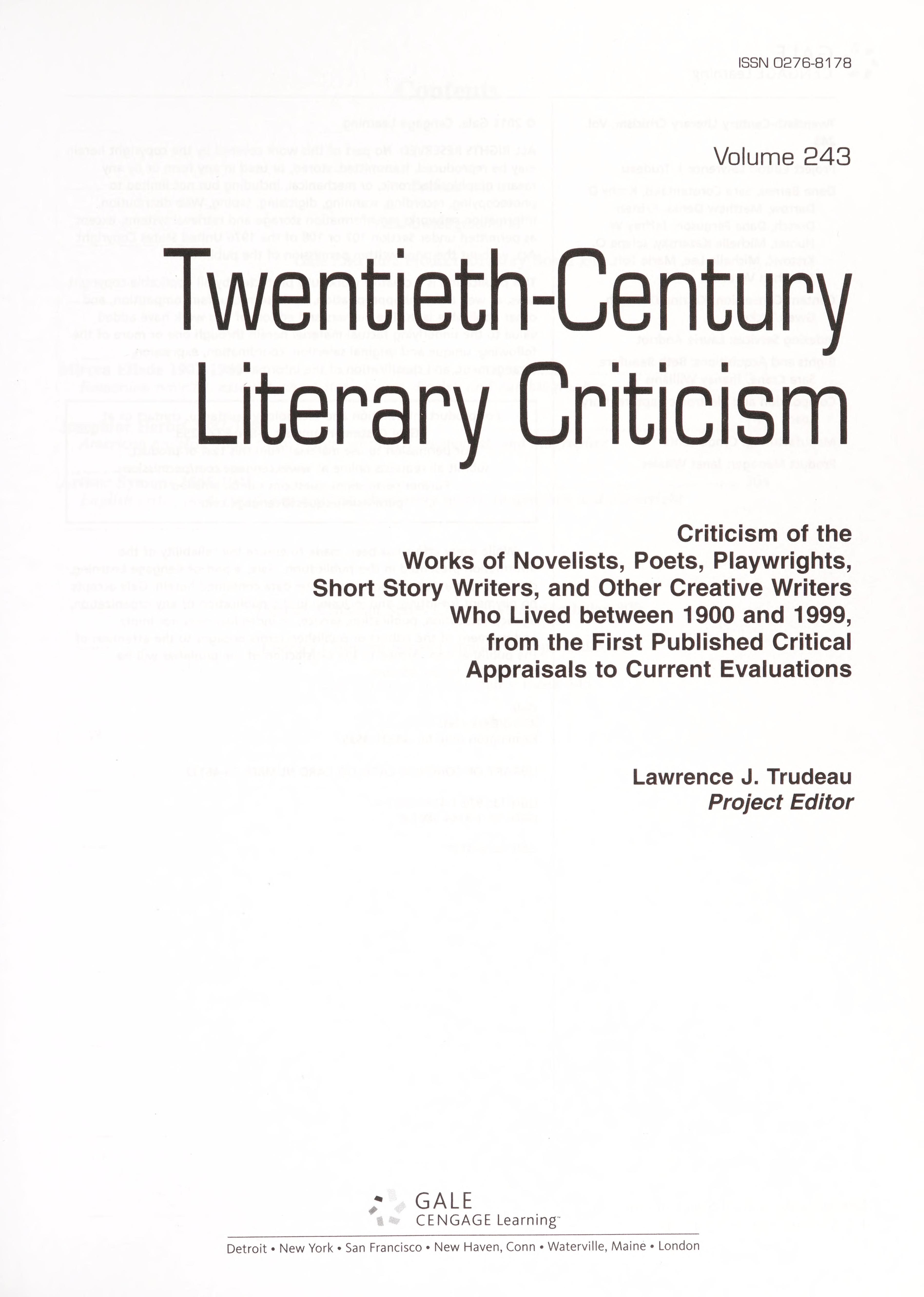 Twentieth-Century Literary Criticism