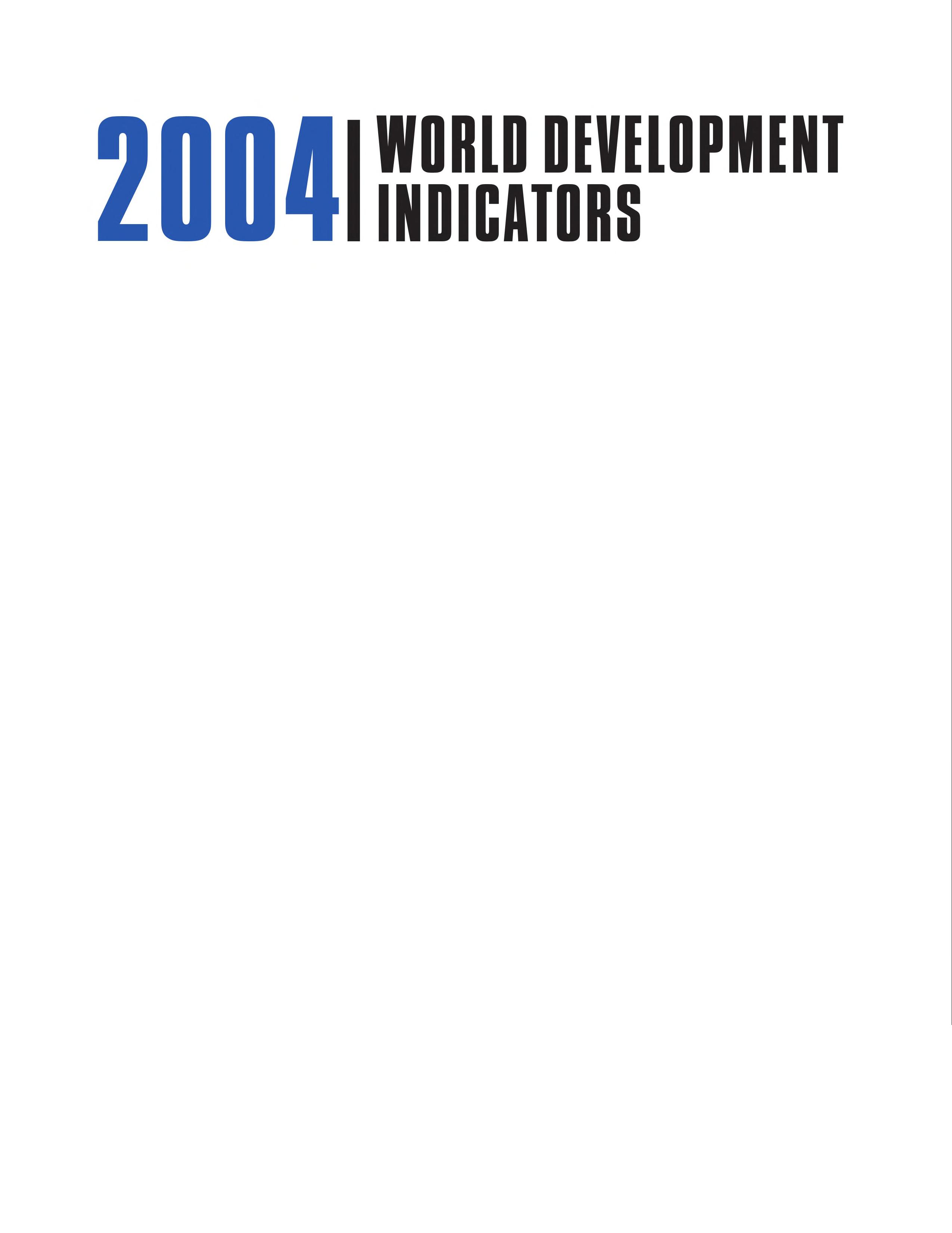 World Development Indicators 2004
