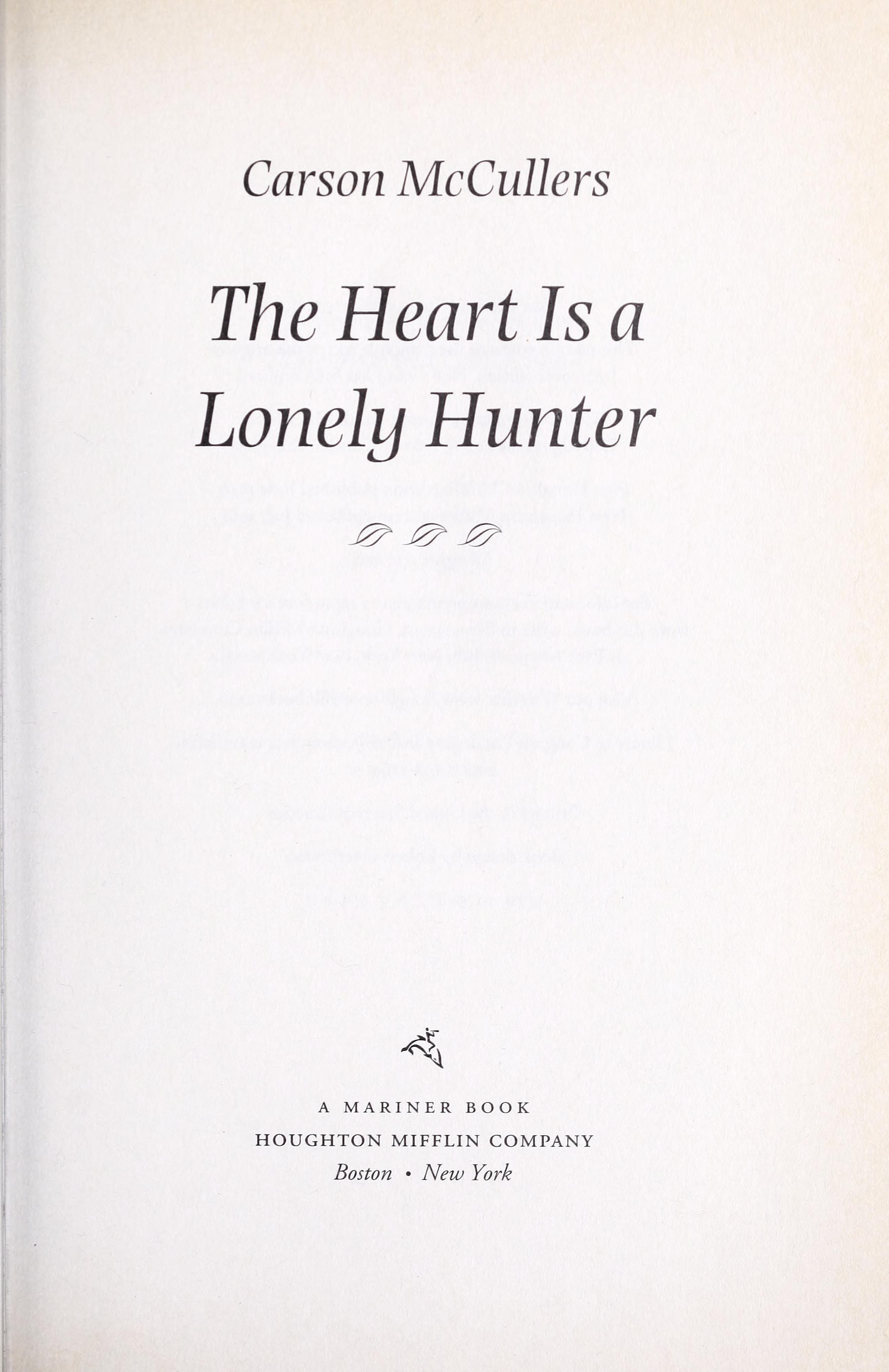 The Heart Is a Lonely Hunter