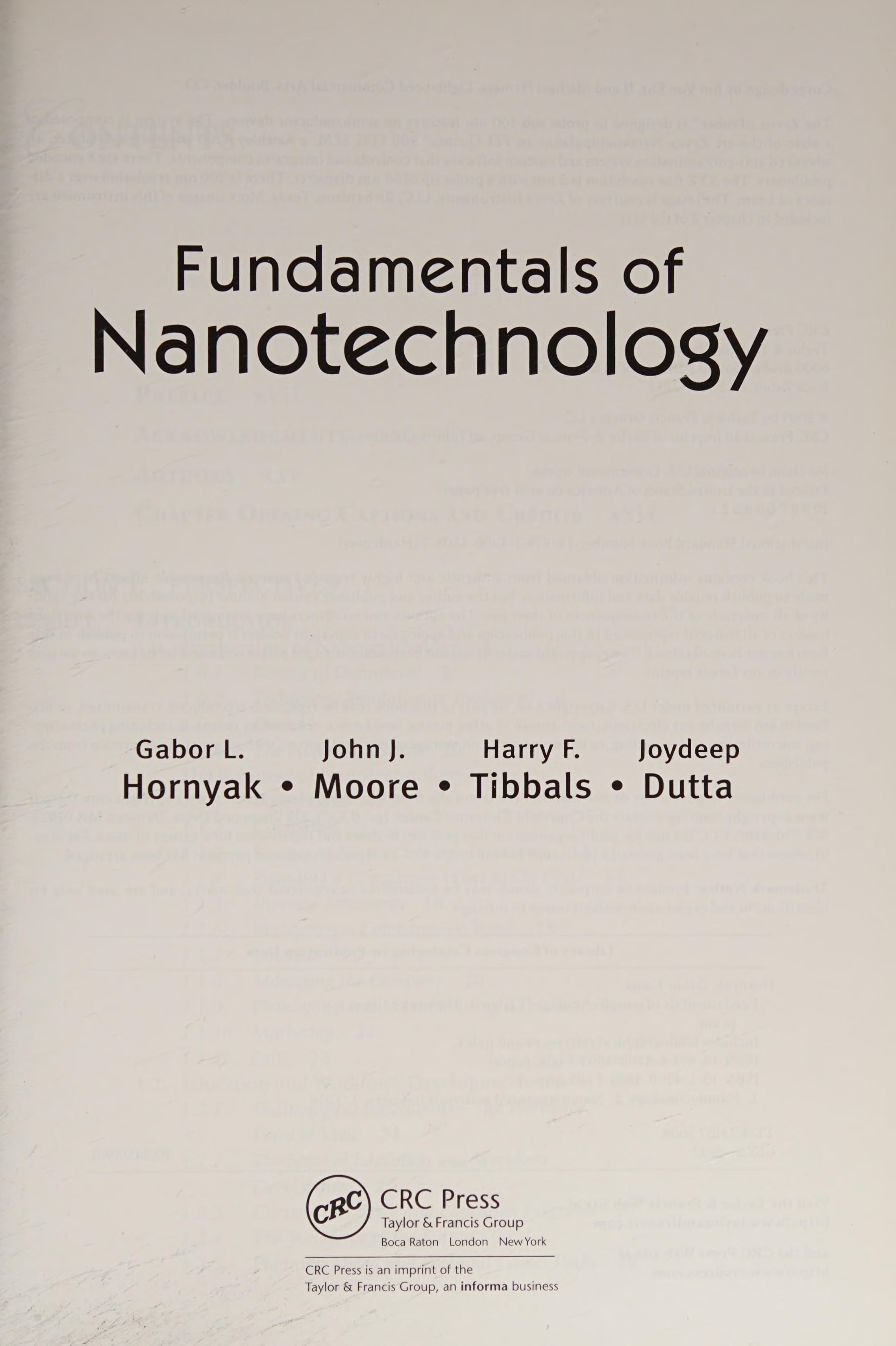 Fundamentals of Nanotechnology