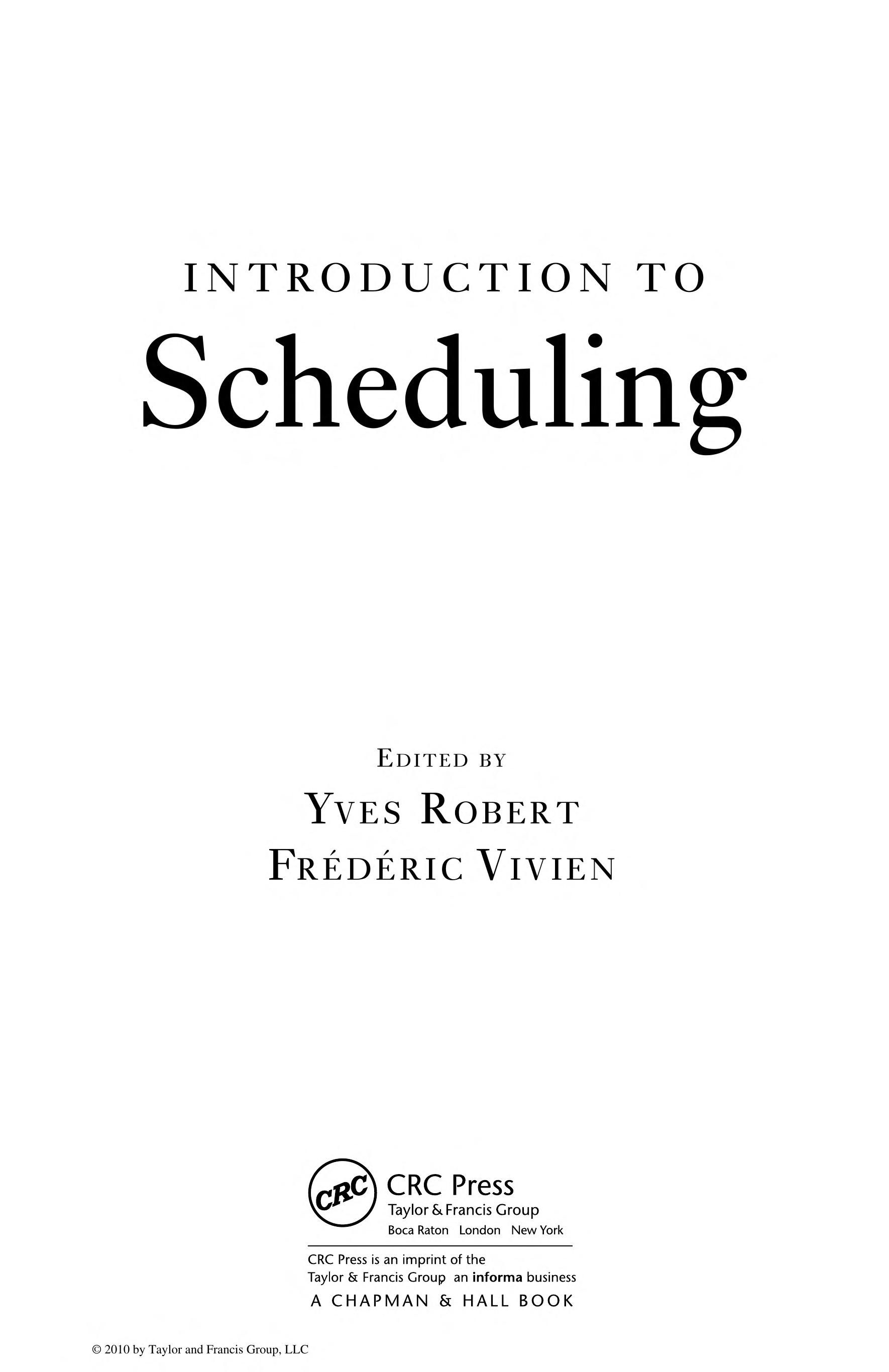Introduction To Scheduling