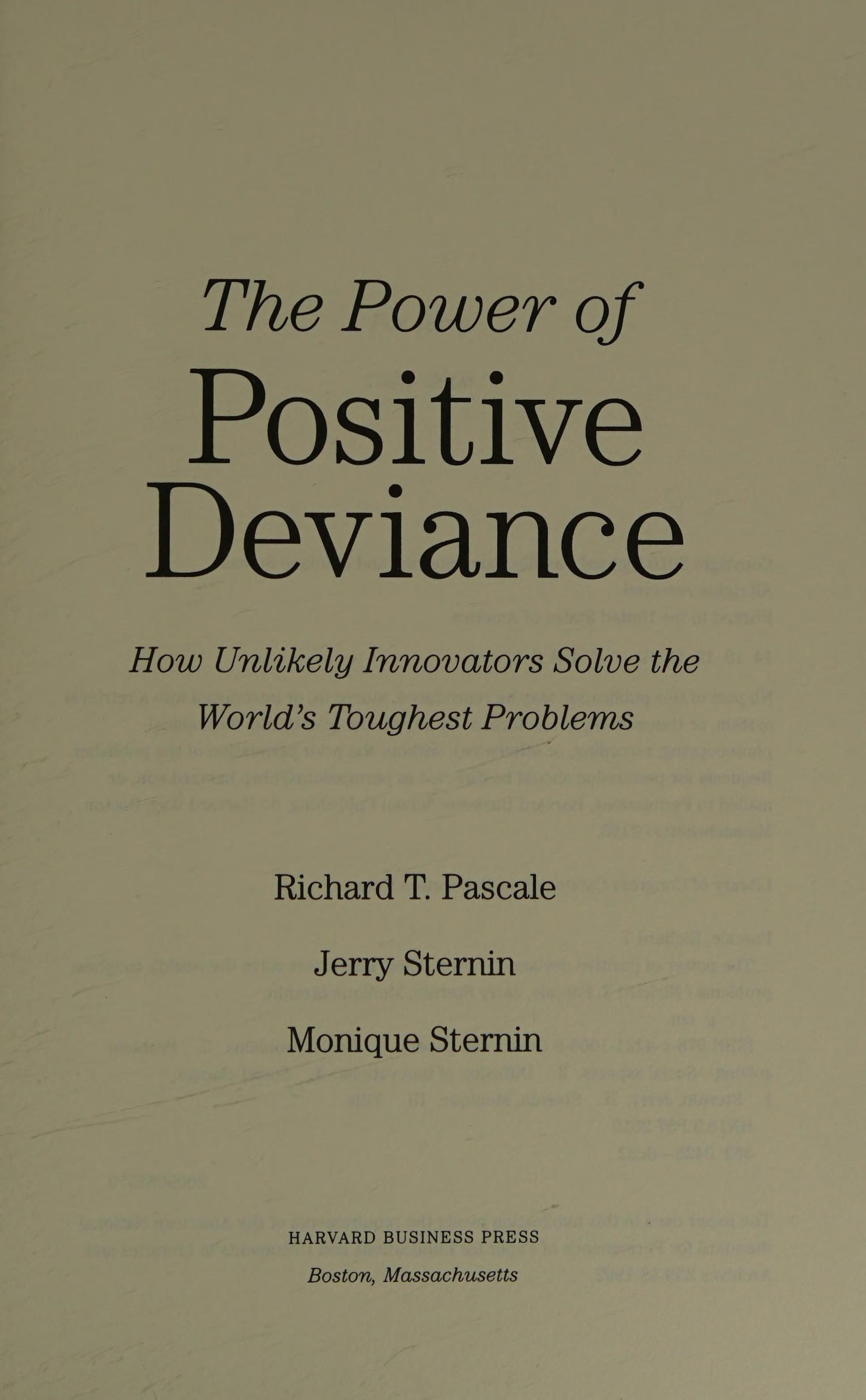 The Power of Positive Deviance