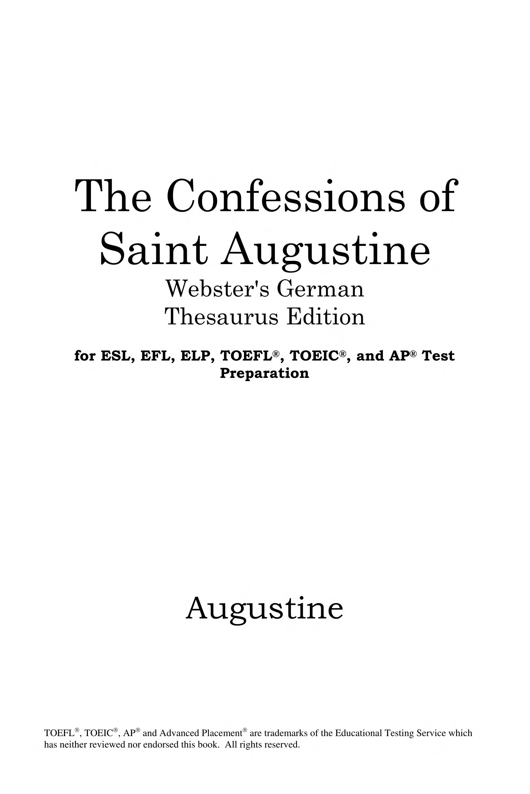 The Confessions Of Saint Augustine