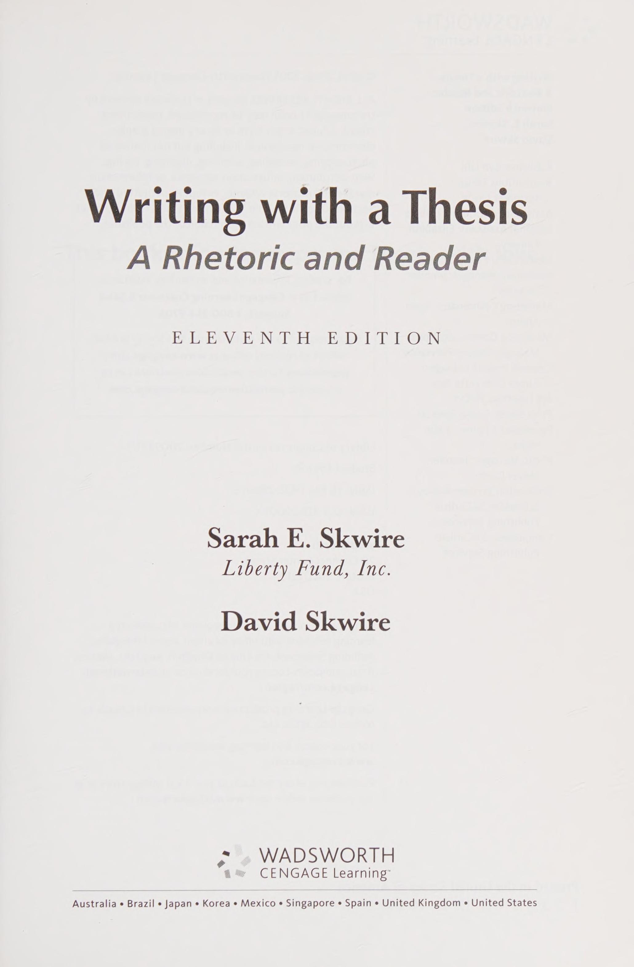 Writing with a Thesis