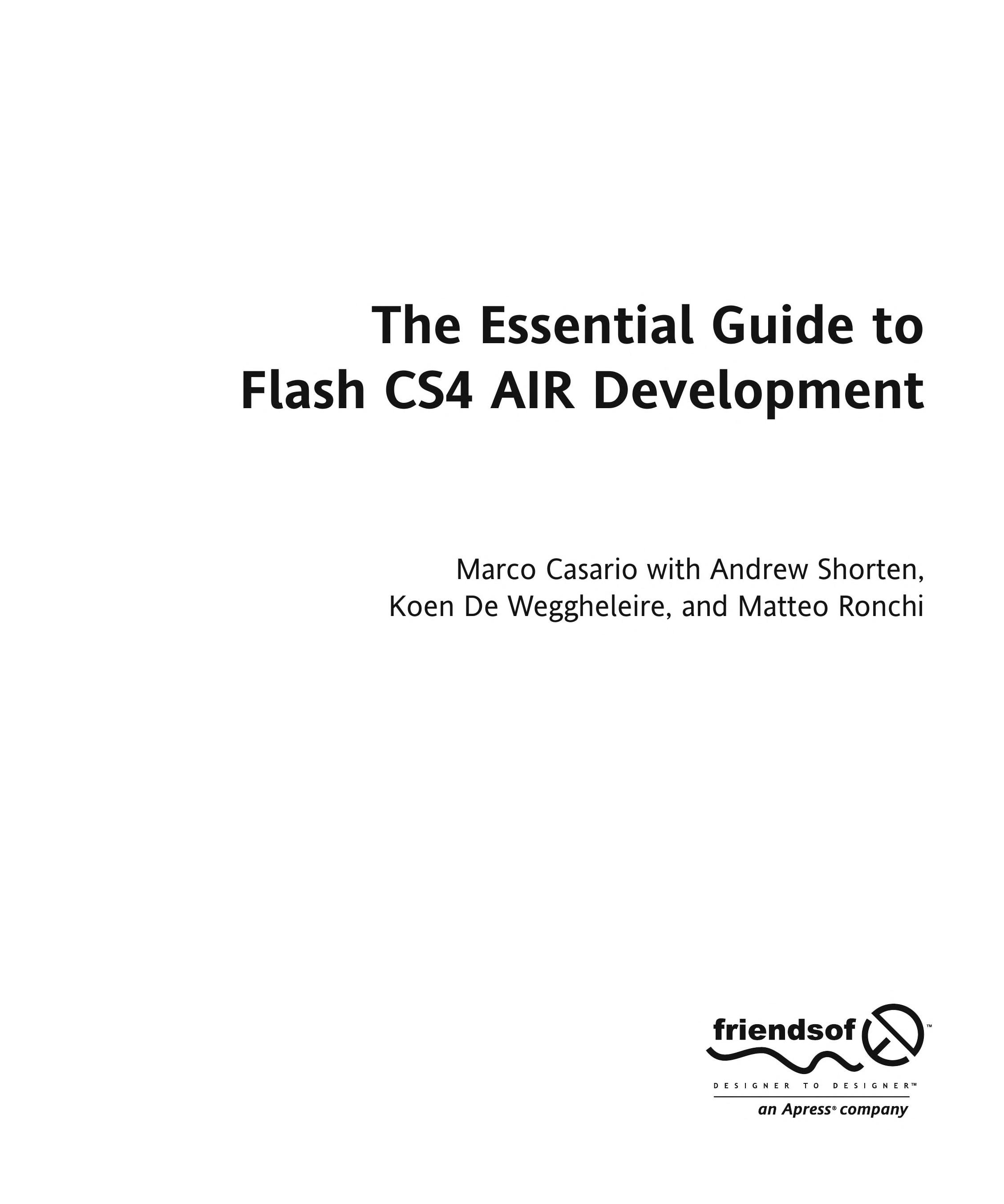The Essential Guide to Flash CS4 AIR Development