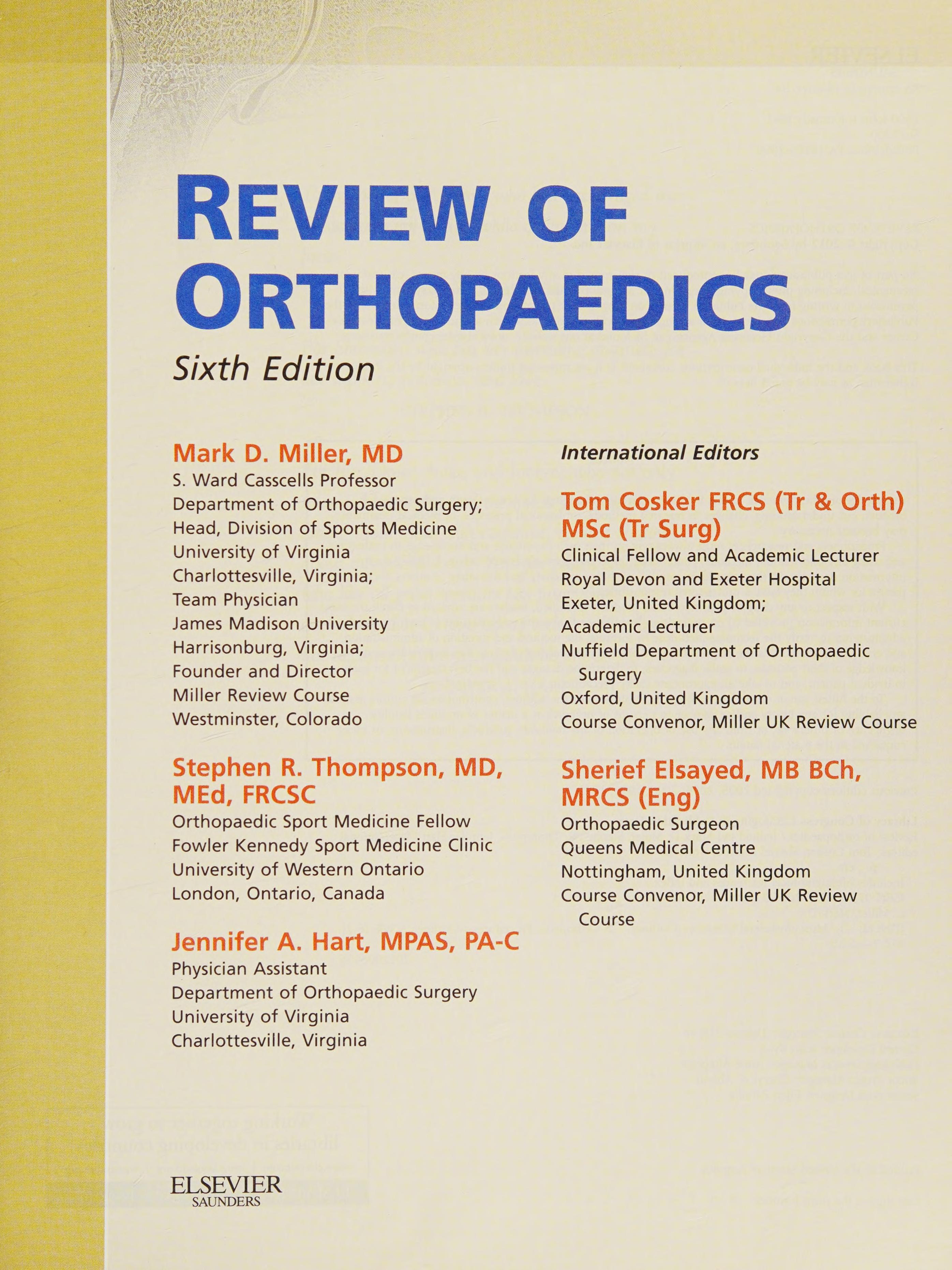 Review of Orthopaedics