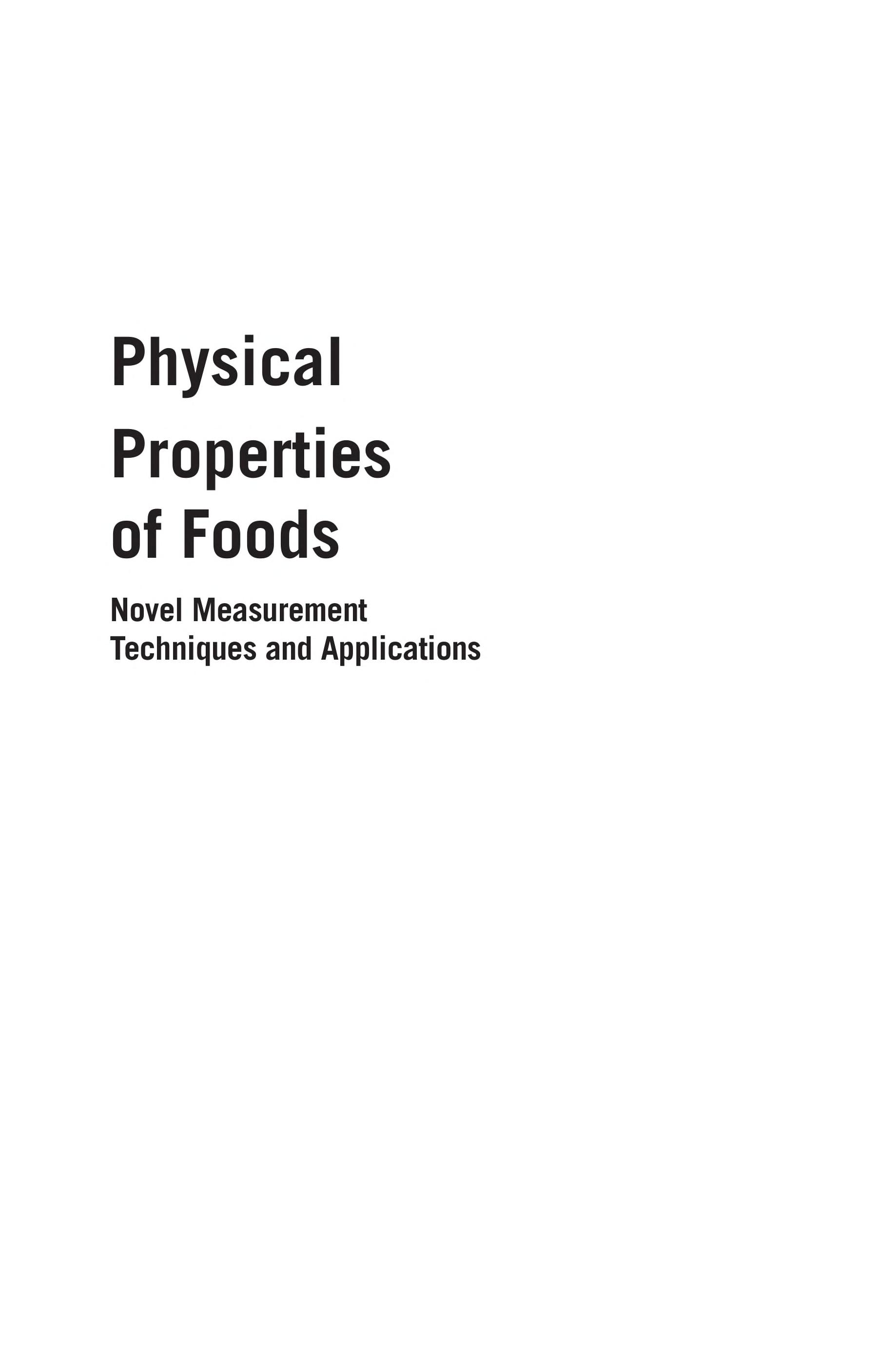 Physical properties of foods