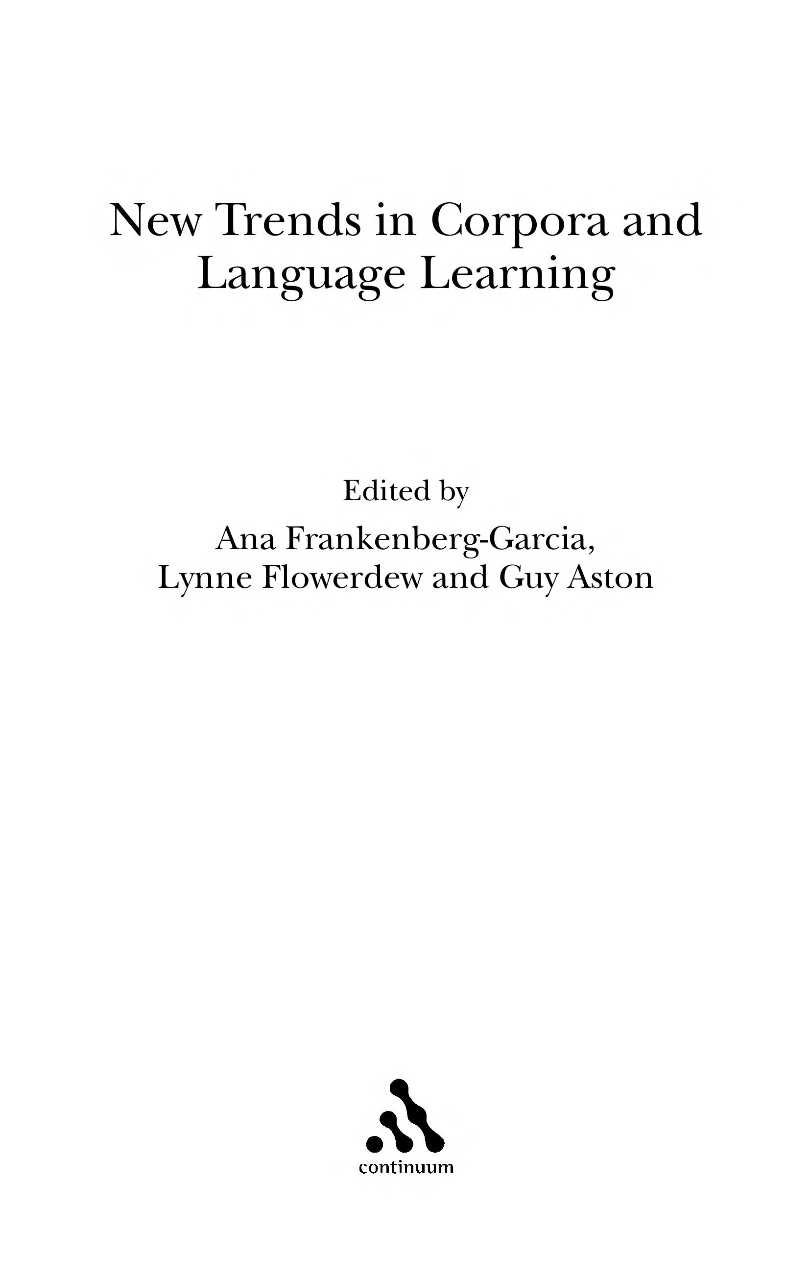 New Trends In Corpora And Language Learning