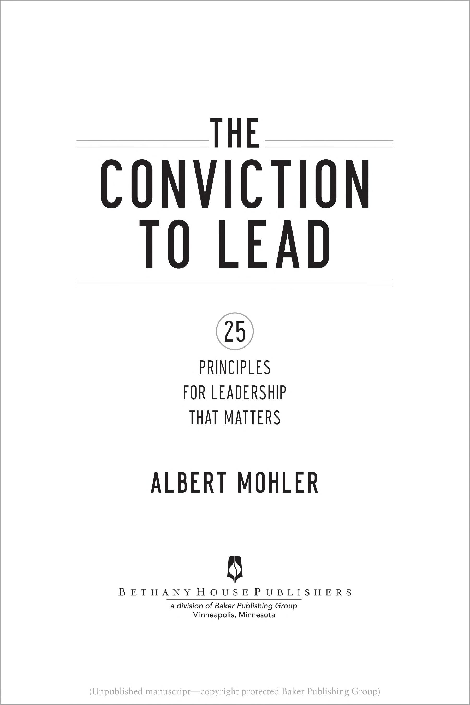 The conviction to lead