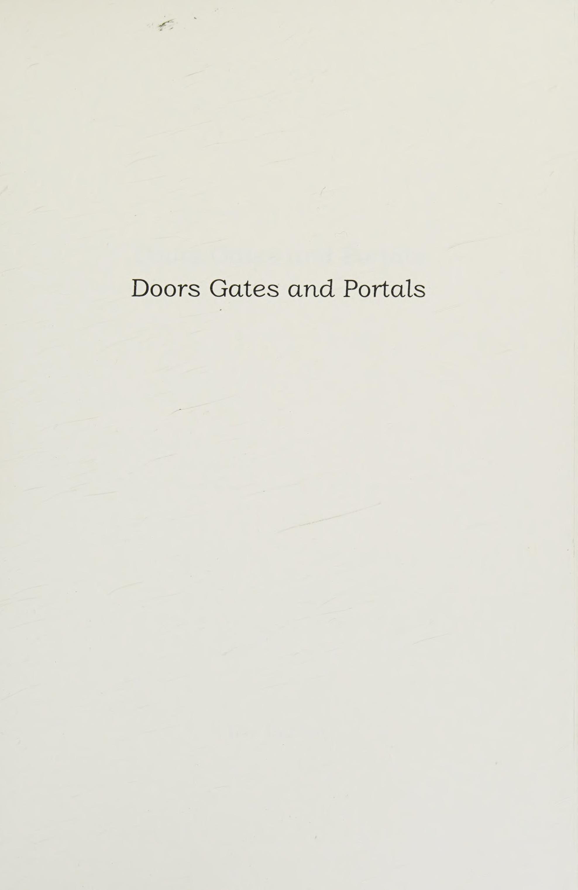 Doors Gates And Portals