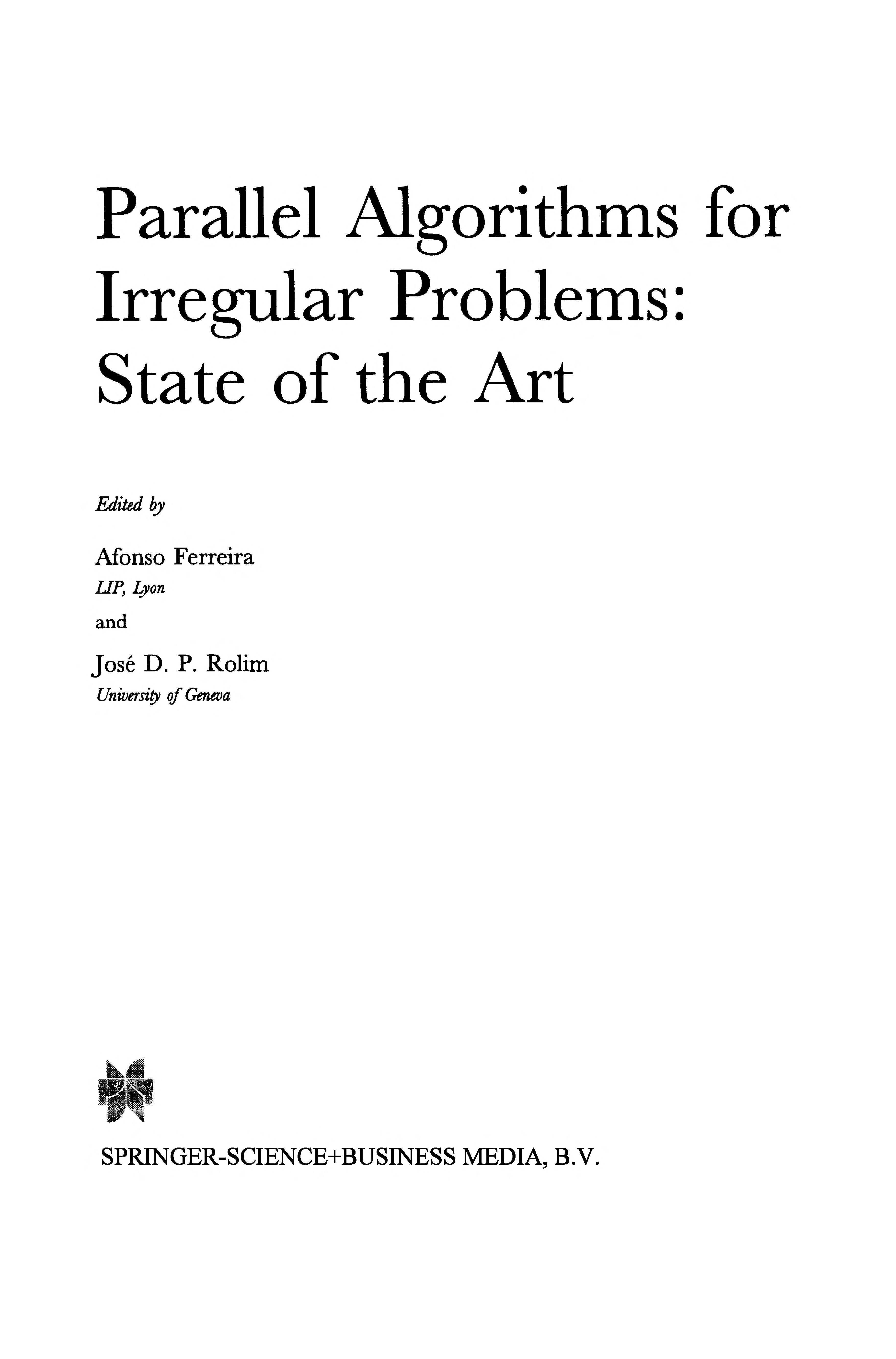 Parallel Algorithms For Irregular Problems: State Of The Art