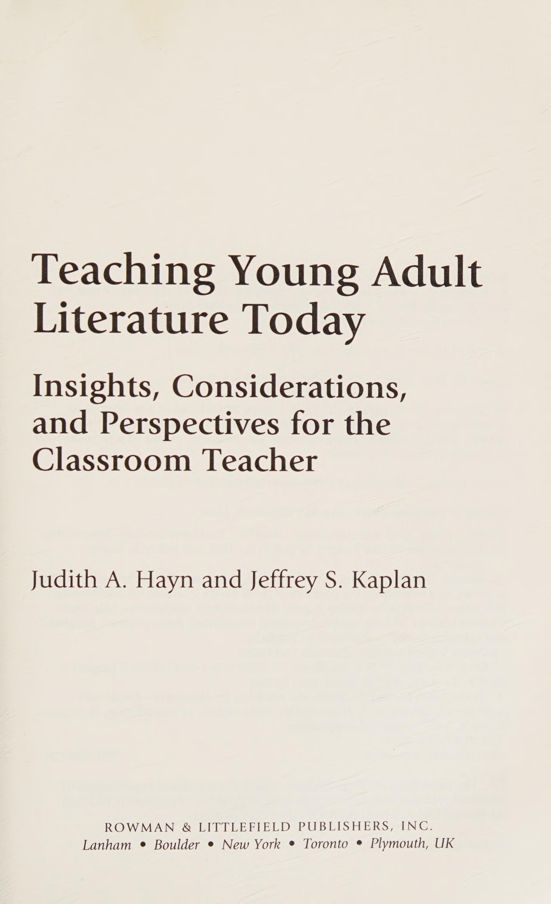 Teaching young adult literature today