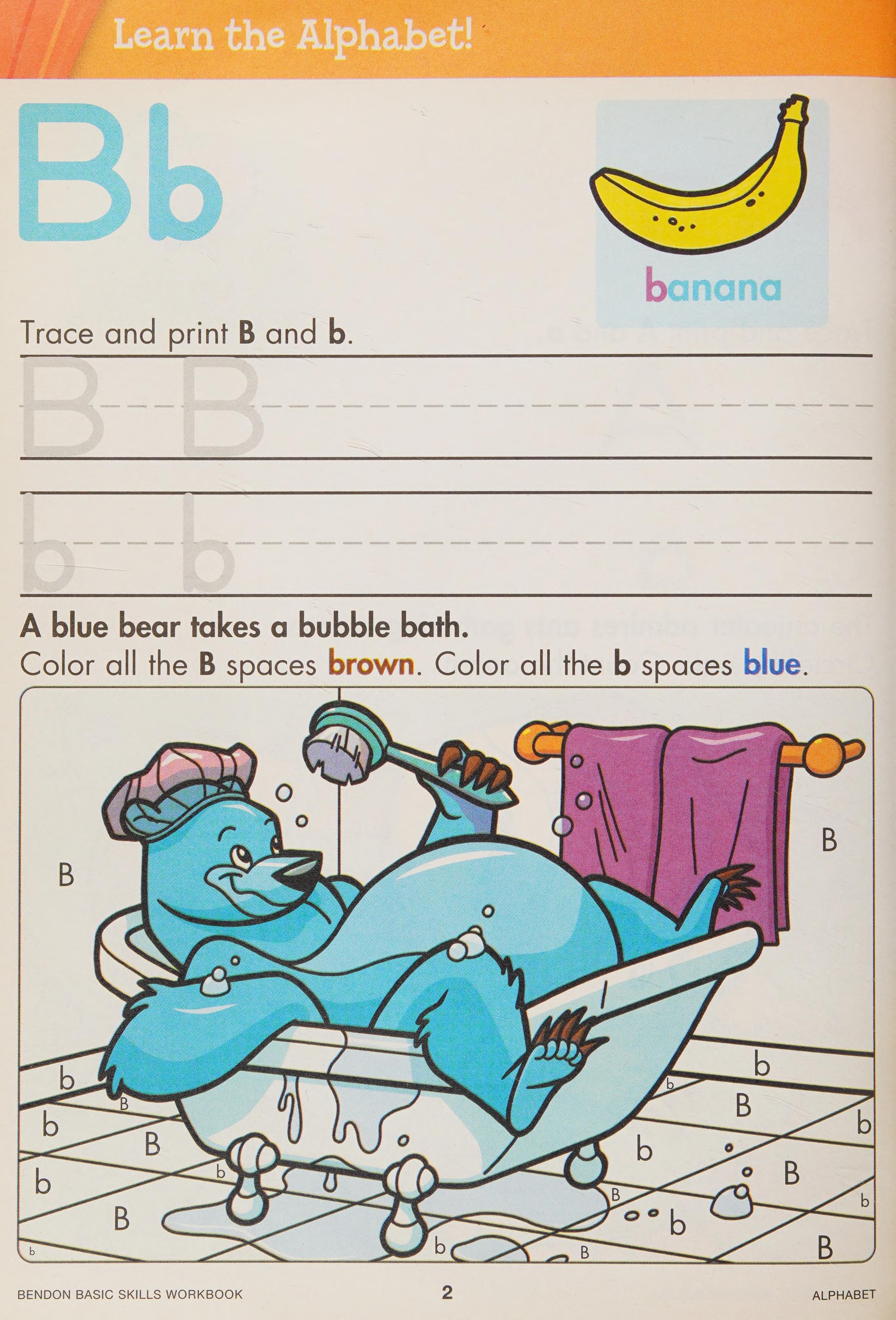 "Bendon Basic Skills Workbook - Alphabet" with Reward Stickers - Pre K-K