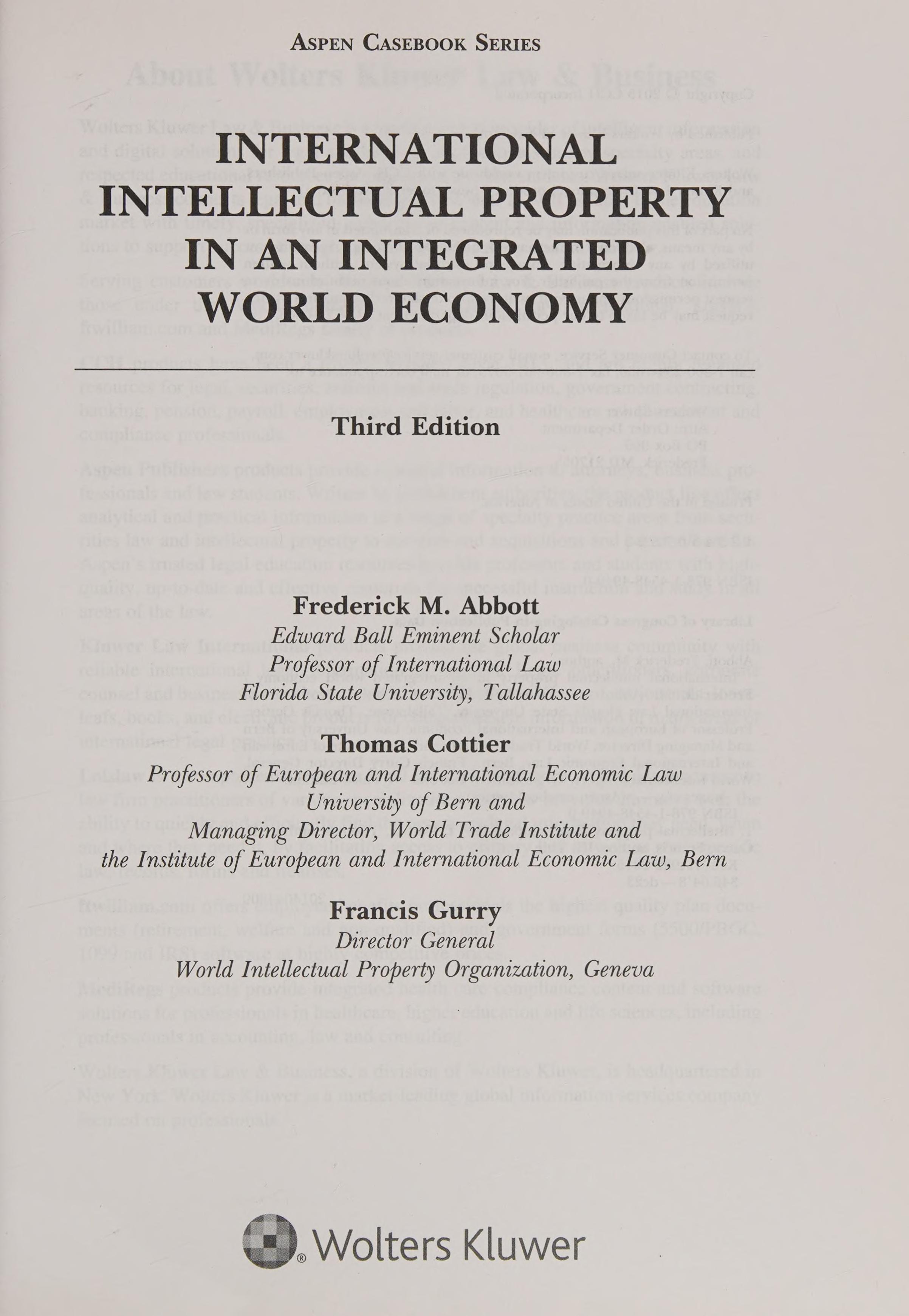 International Intellectual Property in an Integrated World Economy