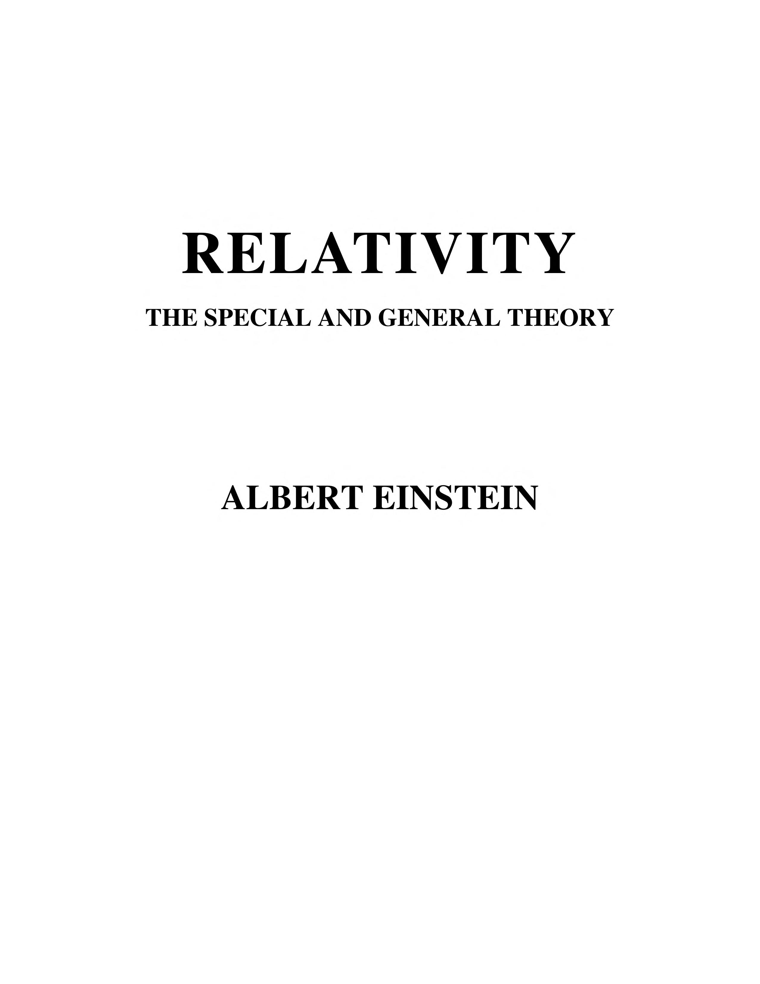 Relativity:the Special and General Theory