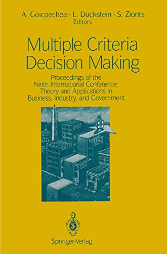 Multiple Criteria Decision Making Proceedings of the Ninth International Conference