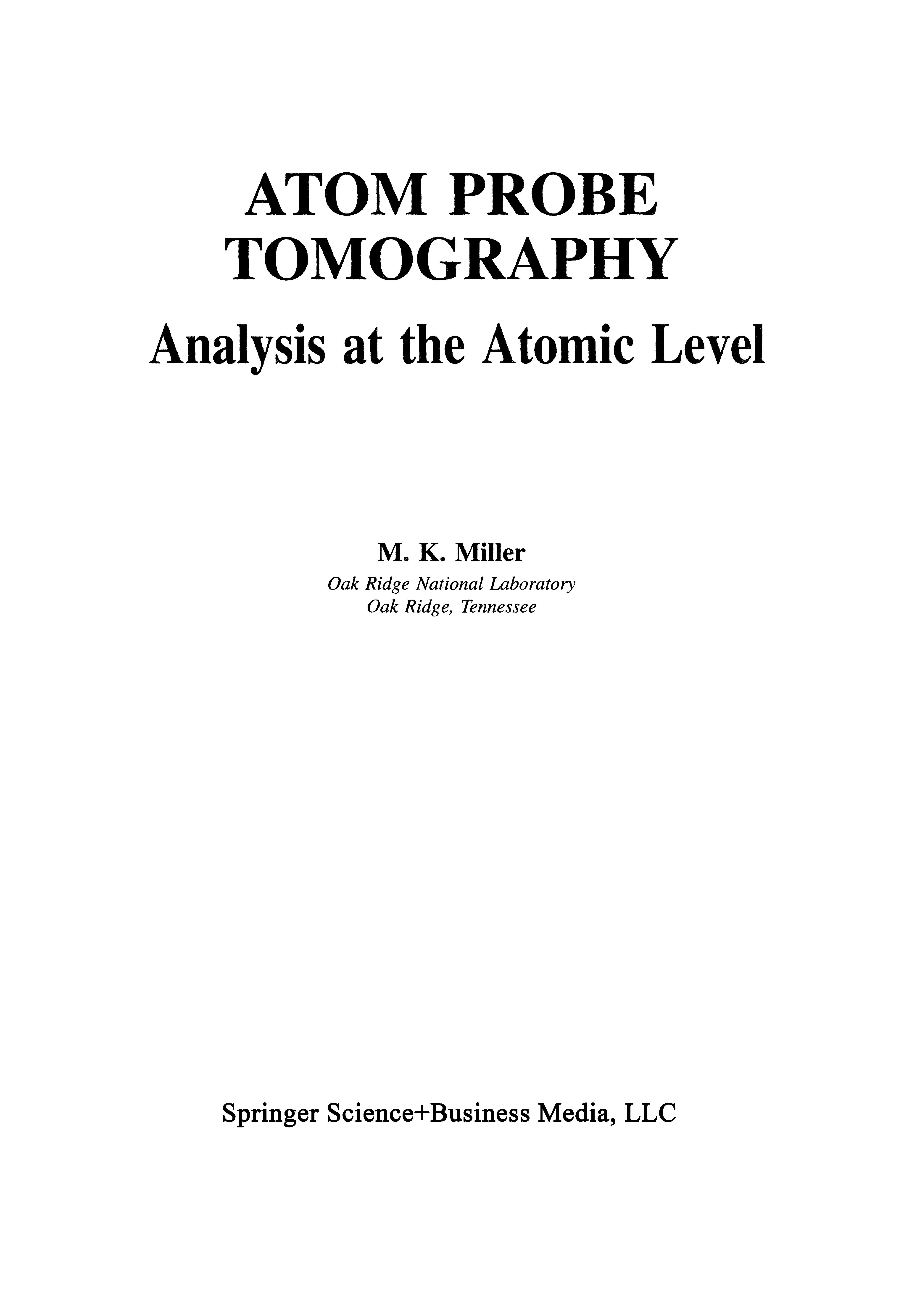 Atom Probe Tomography