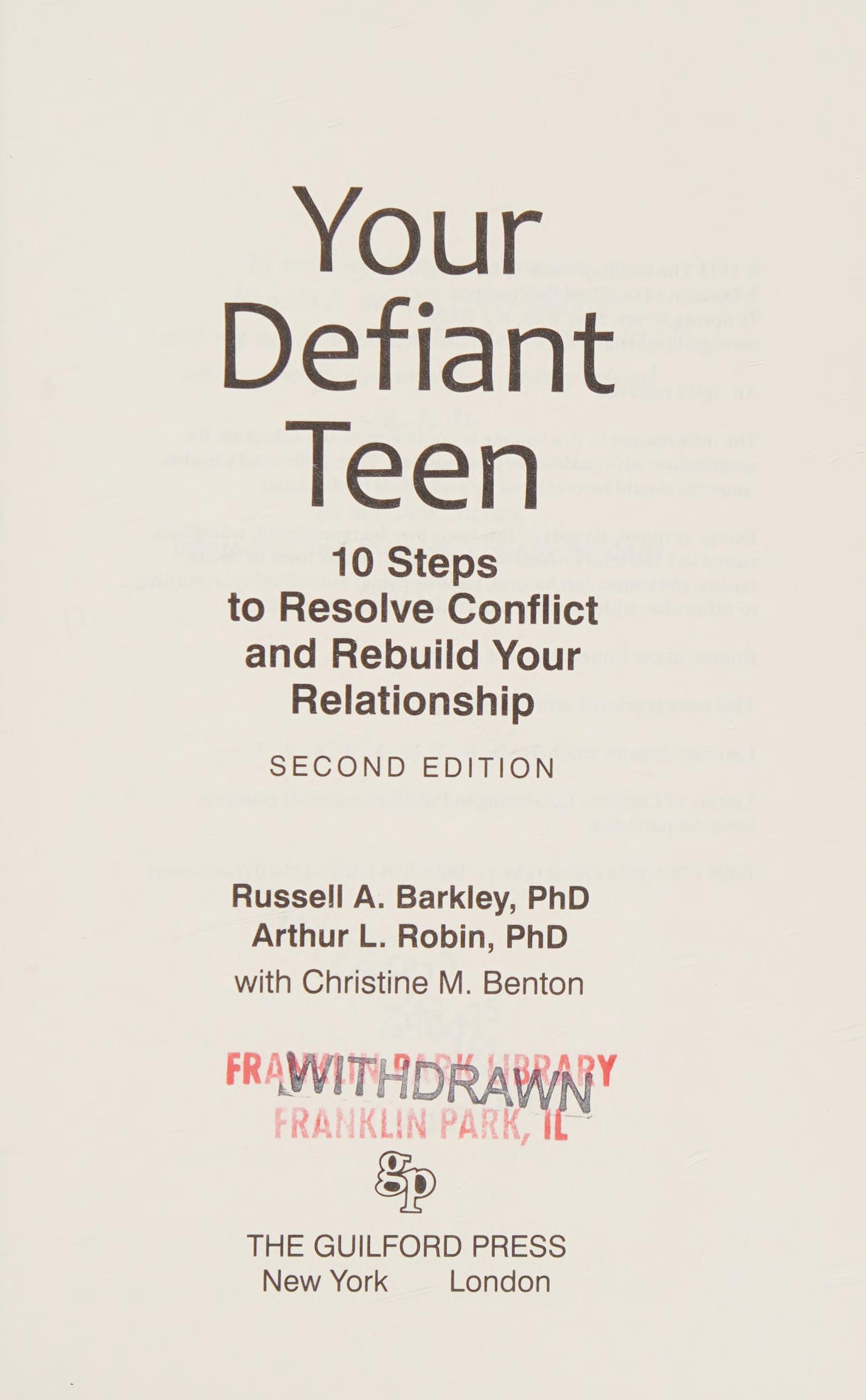 Your Defiant Teen