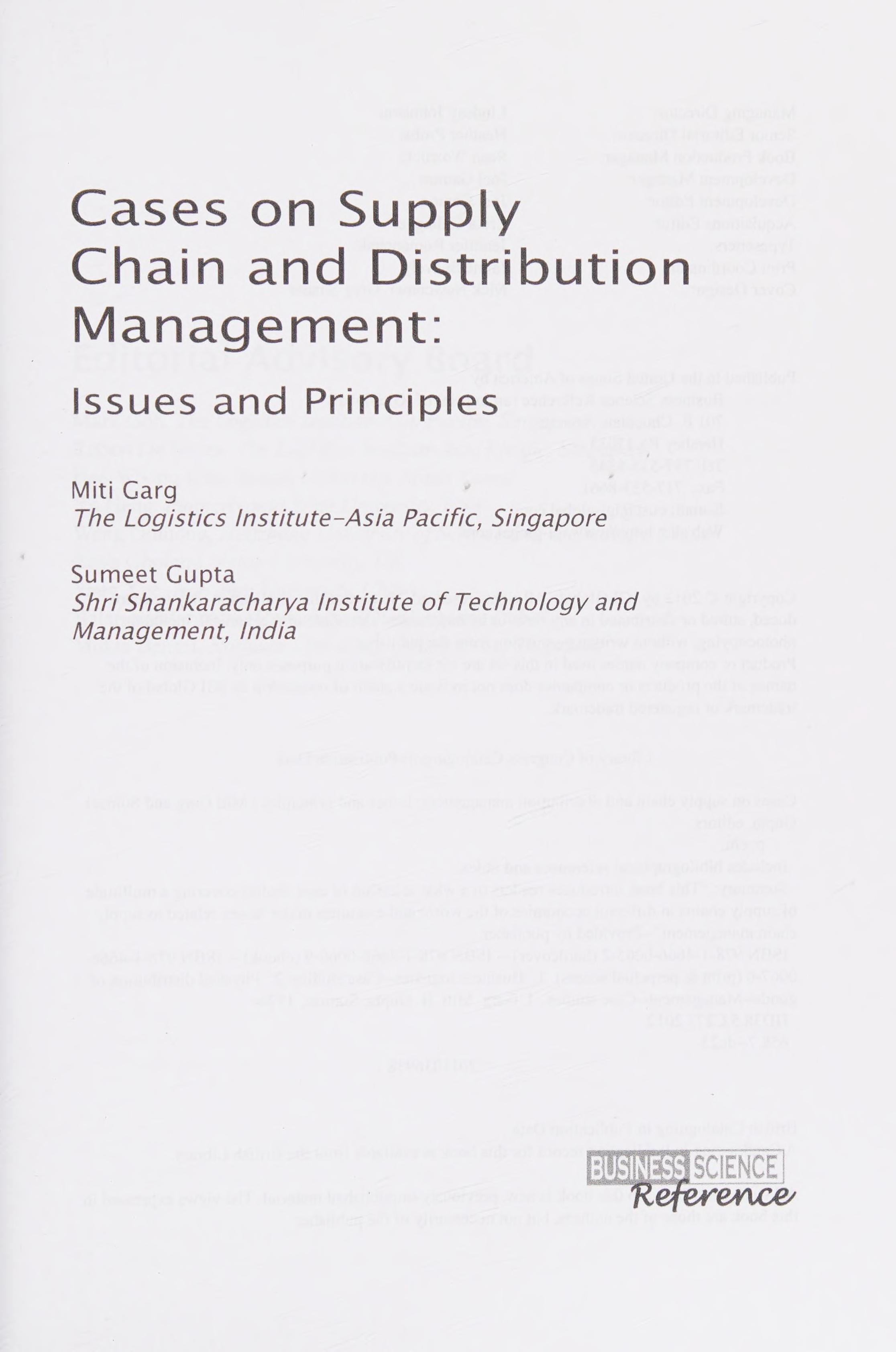 Cases on Supply Chain and Distribution Management