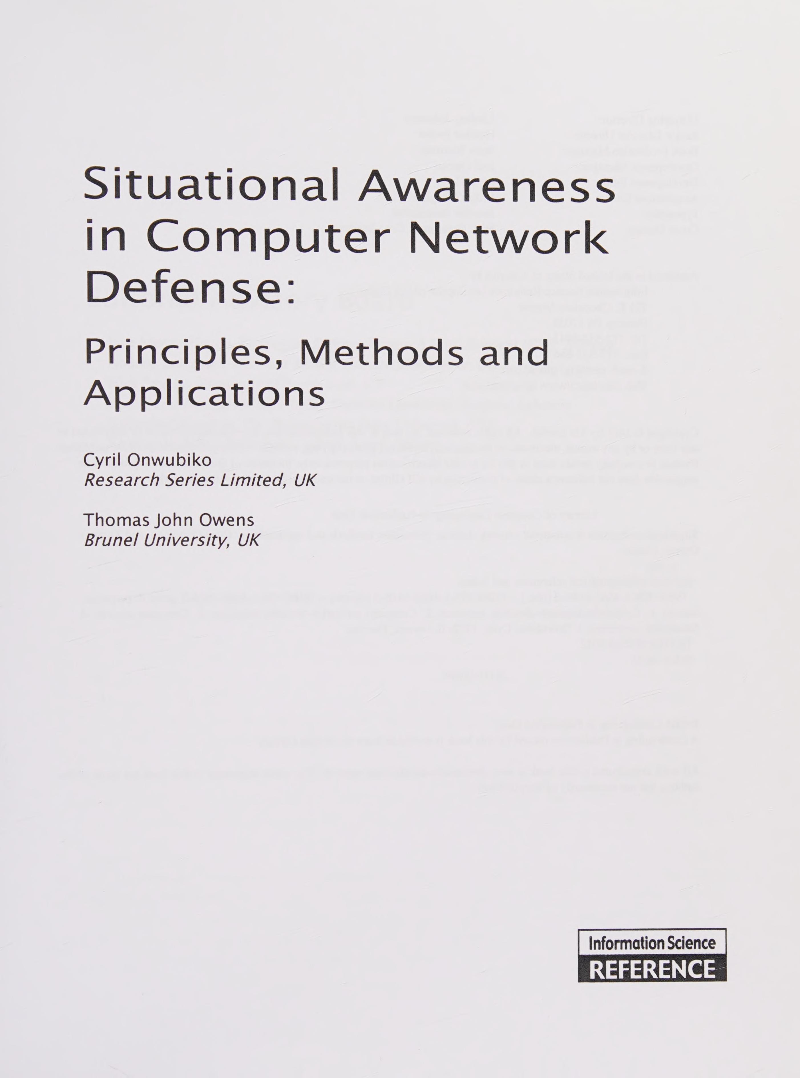 Situational Awareness in Computer Network Defense