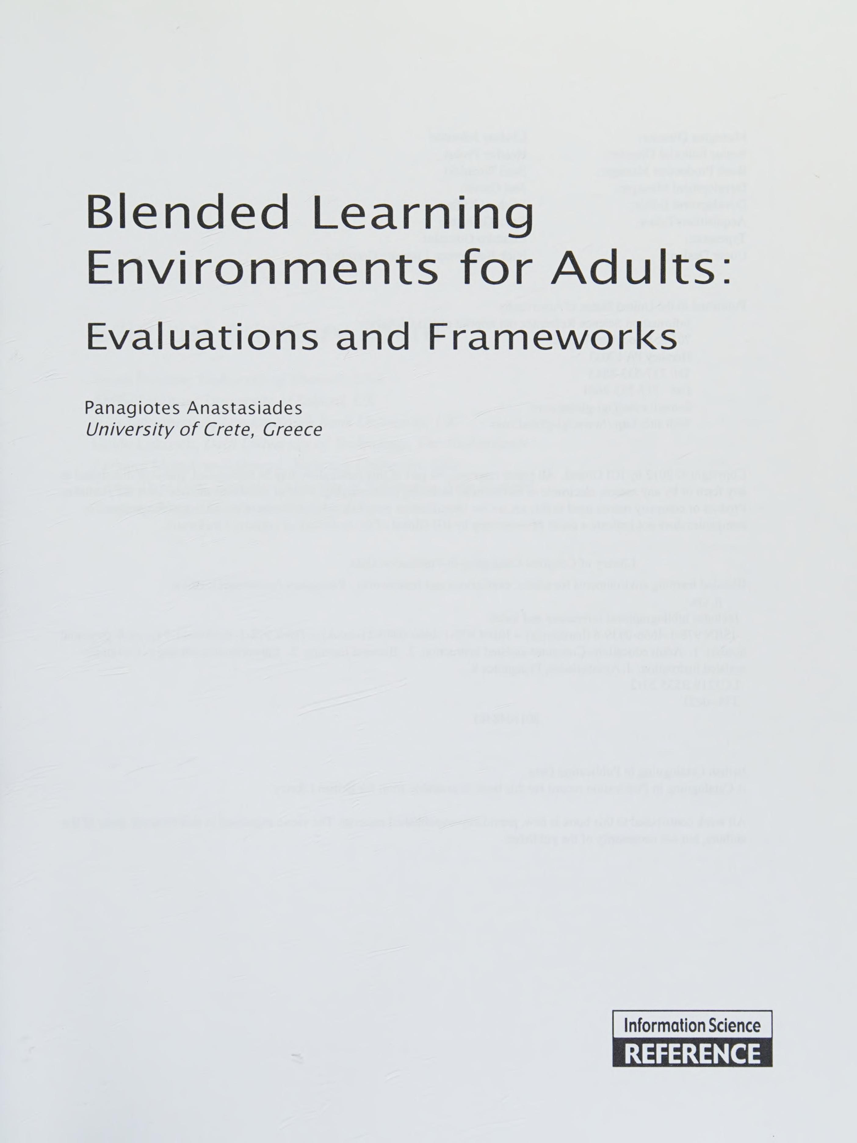 Blended Learning Environments for Adults
