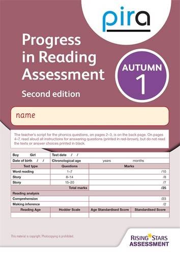 Progress in Reading Assessment - Autumn 1