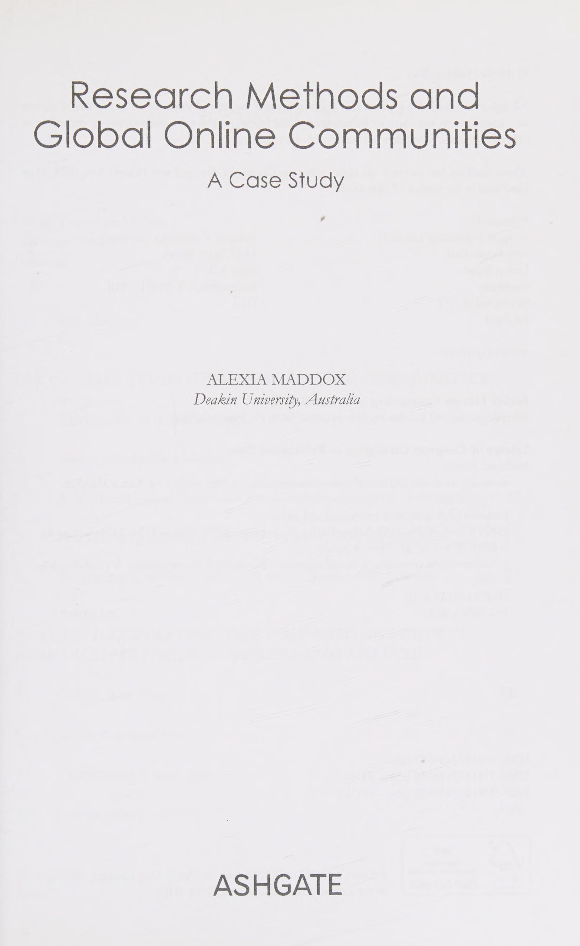 Research Methods and Global Online Communities