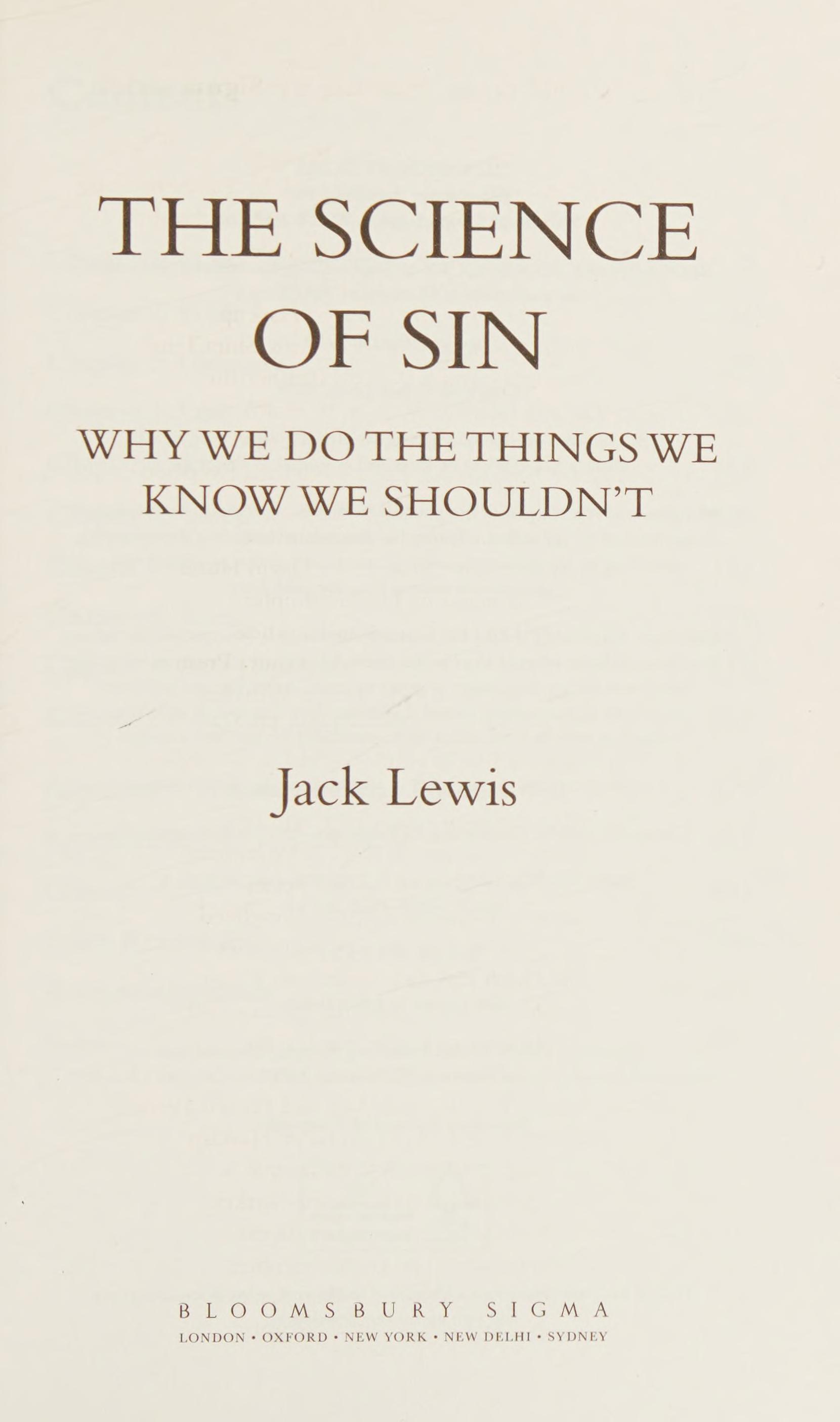 Science of Sin, The