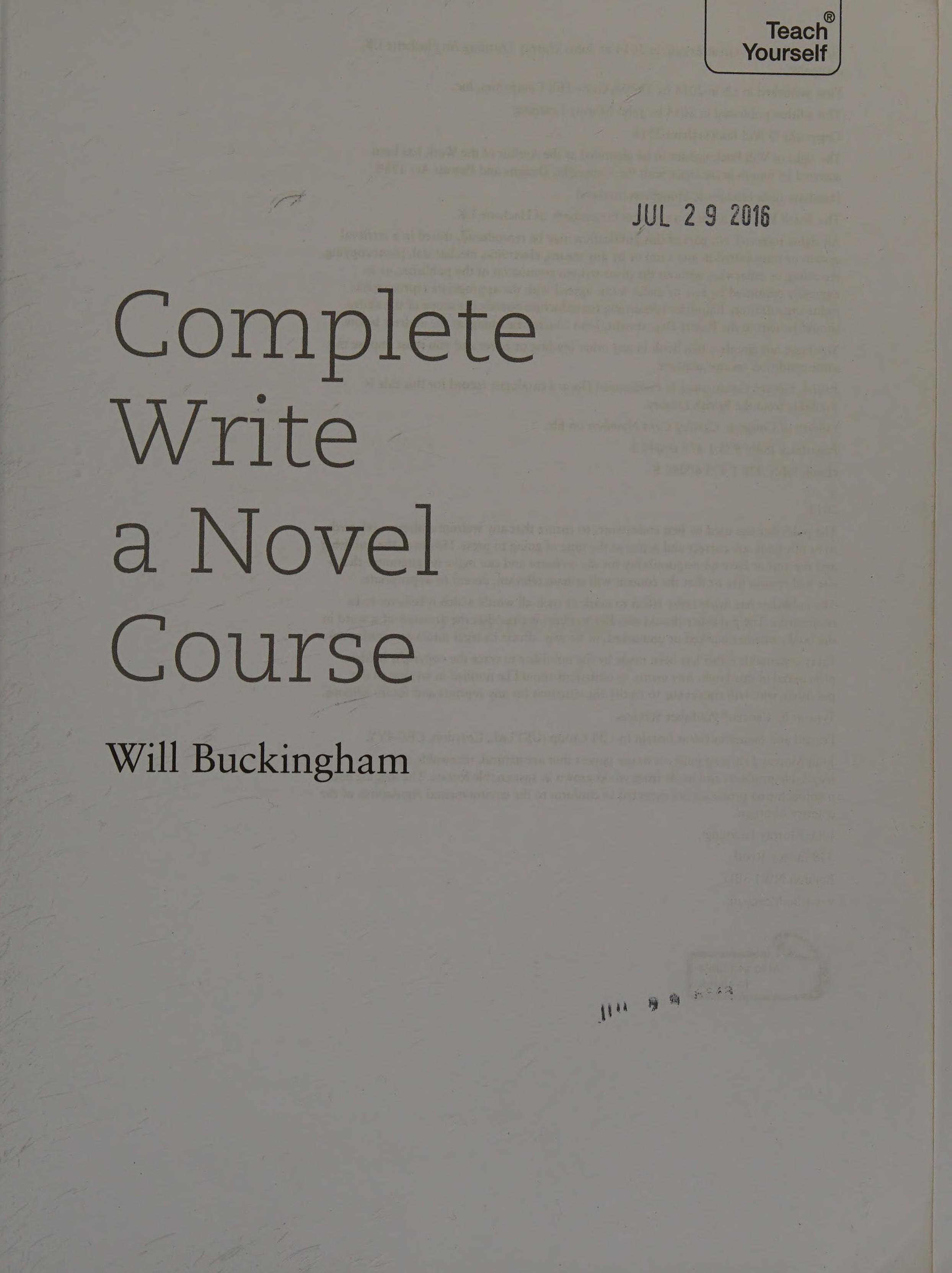 Complete Write a Novel Course