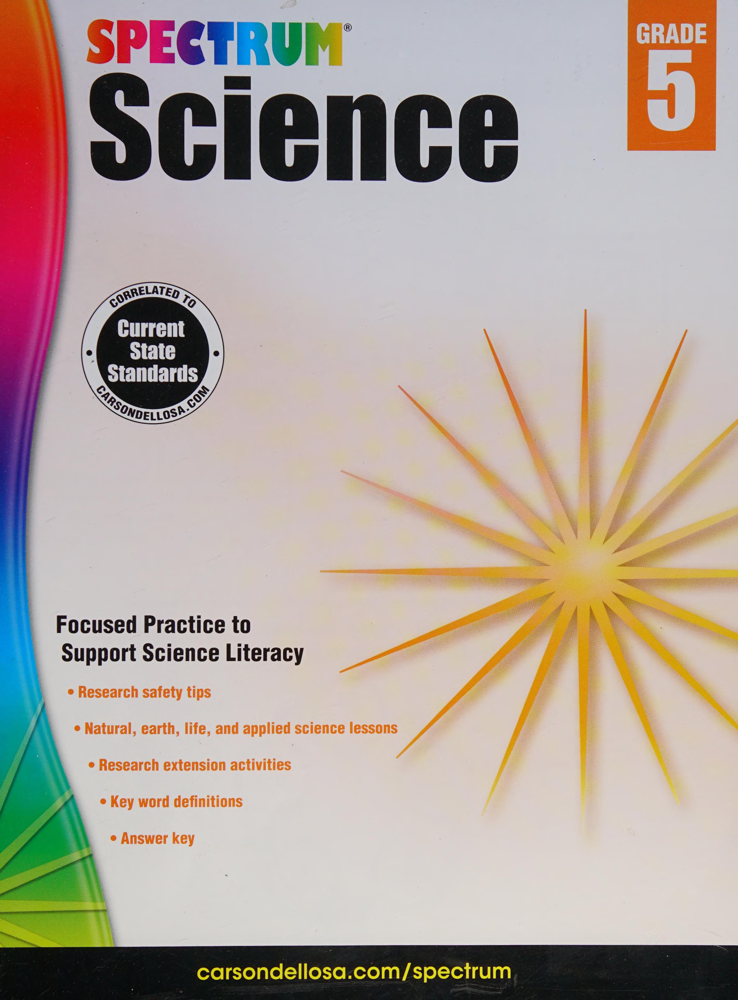 Spectrum Grade 5 Science Workbook—5th Grade State Standards, Safety Tips and Applied Science Lessons, Research Activities with Answer Key for Homeschool or Classroom
