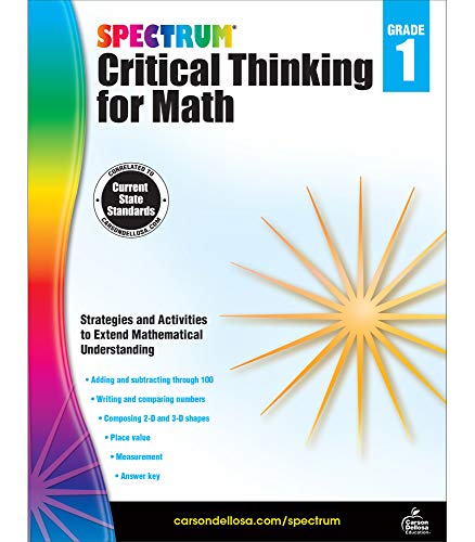Spectrum Grade 1 Critical Thinking for Math Workbook—State Standards for 1st Grade Addition and Subtraction with Answer Key for Homeschool or Classroom