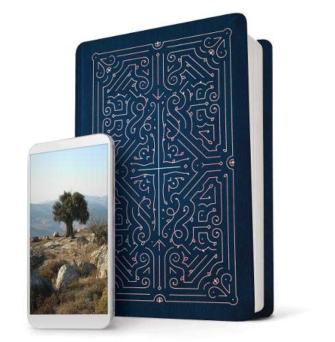 Filament Bible NLT (LeatherLike, Navy/Rose Gold, Indexed)