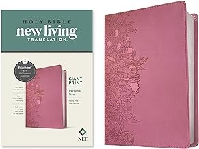 NLT Personal Size Giant Print Bible, Filament Enabled Edition (Red Letter, LeatherLike, Peony Pink)