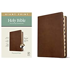 NLT Personal Size Giant Print Bible, Filament Enabled Edition (Red Letter, LeatherLike, Rustic Brown, Indexed)