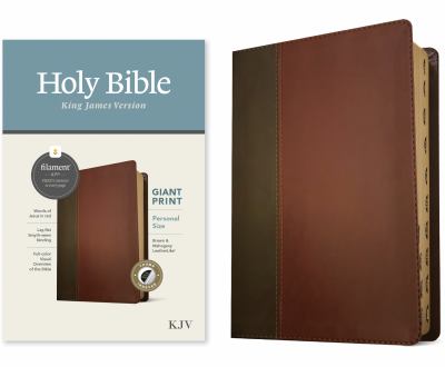 KJV Personal Size Giant Print Holy Bible (Red Letter, LeatherLike, Brown/Mahogany, Indexed)