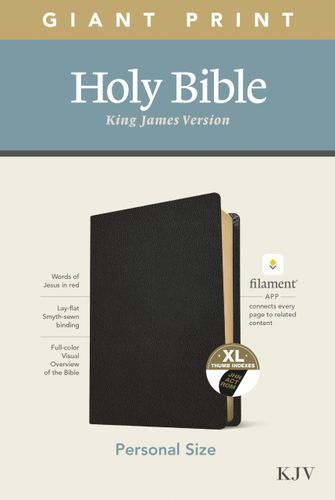 KJV Personal Size Giant Print Holy Bible (Red Letter, Genuine Leather, Black, Indexed)