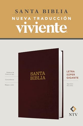 Santa Biblia NTV, Letra Súper Gigante (Letra Roja, Tapa Dura, Vino Tinto, Índice)